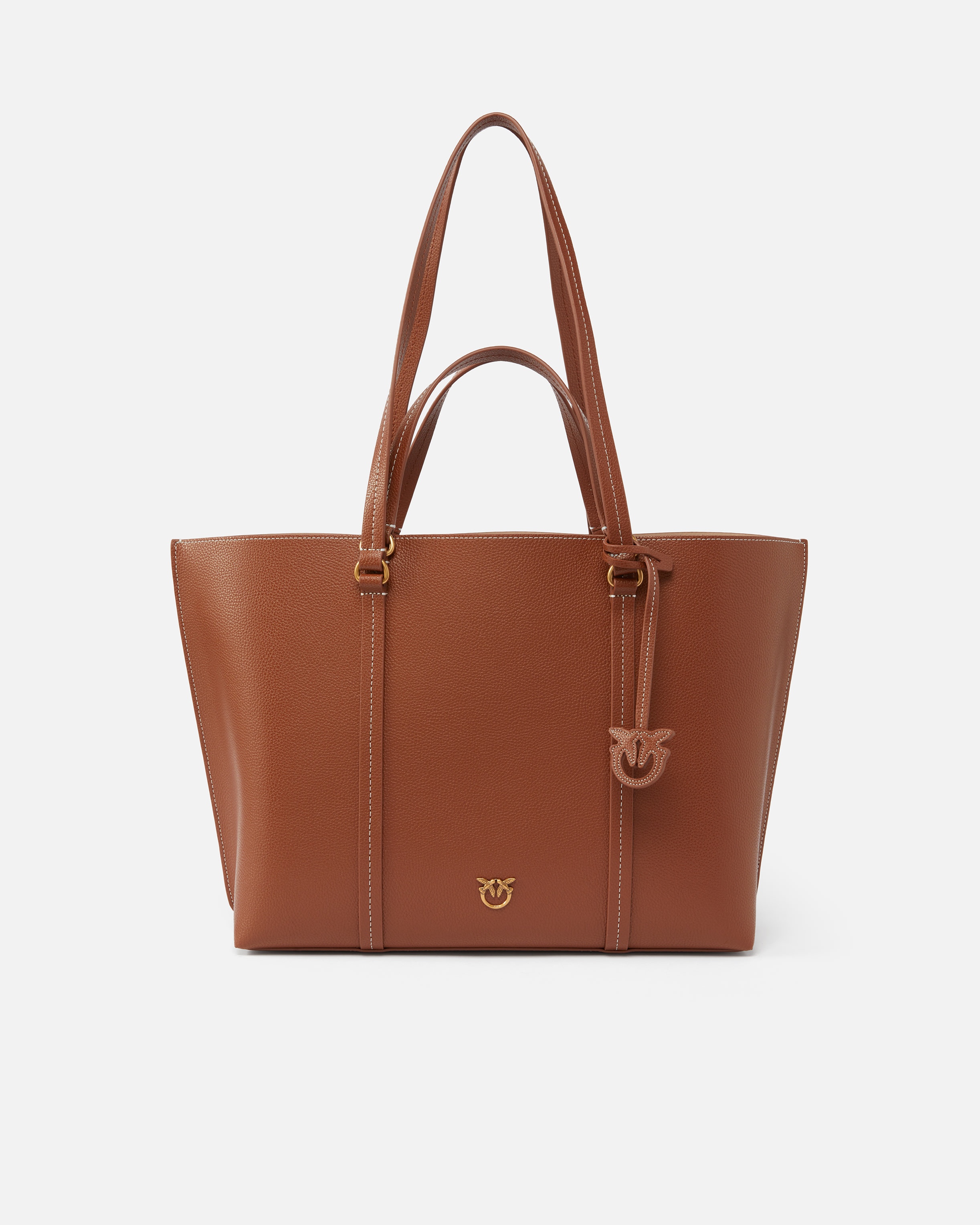 LARGE TUMBLED LEATHER SHOPPER BAG - 1