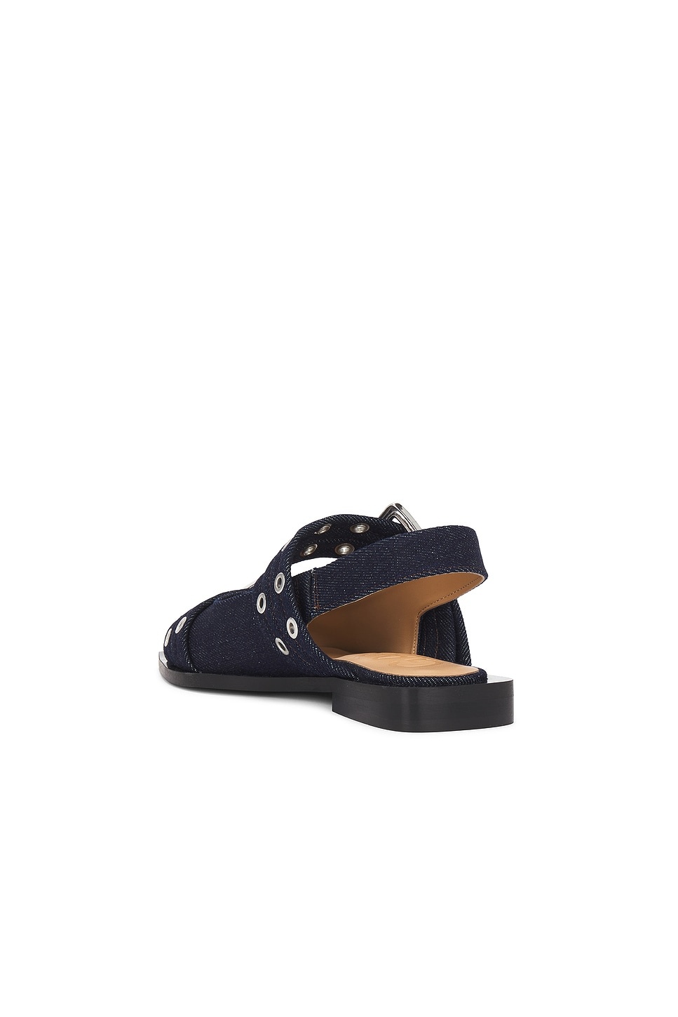 Denim Buckle Ballerina Flat - 3