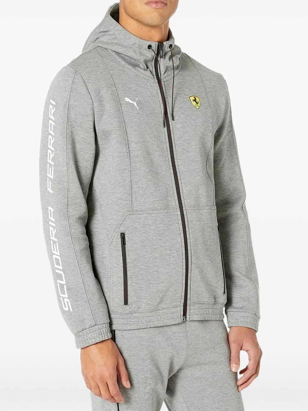 x Ferrari hooded zip-fastening sweatshirt - 1