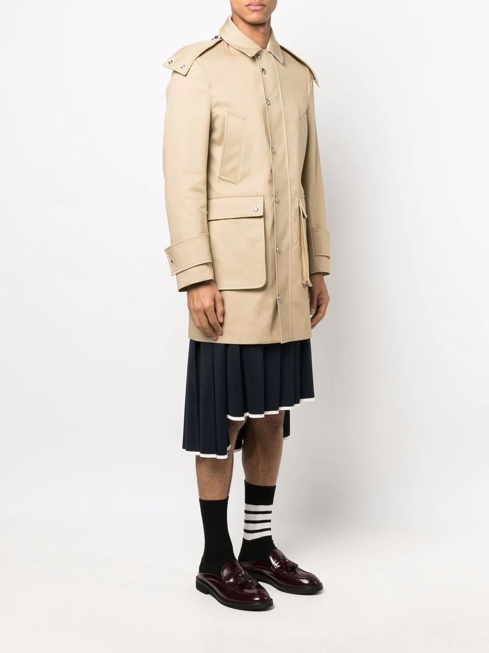 RWB-stripe parka coat - 3