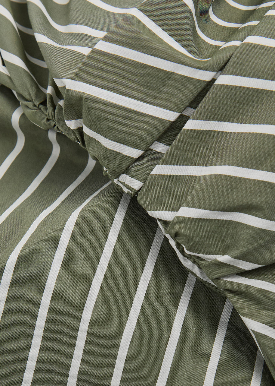 Veronica Beard Devra Gathered Striped Cotton-poplin Shirt - 5