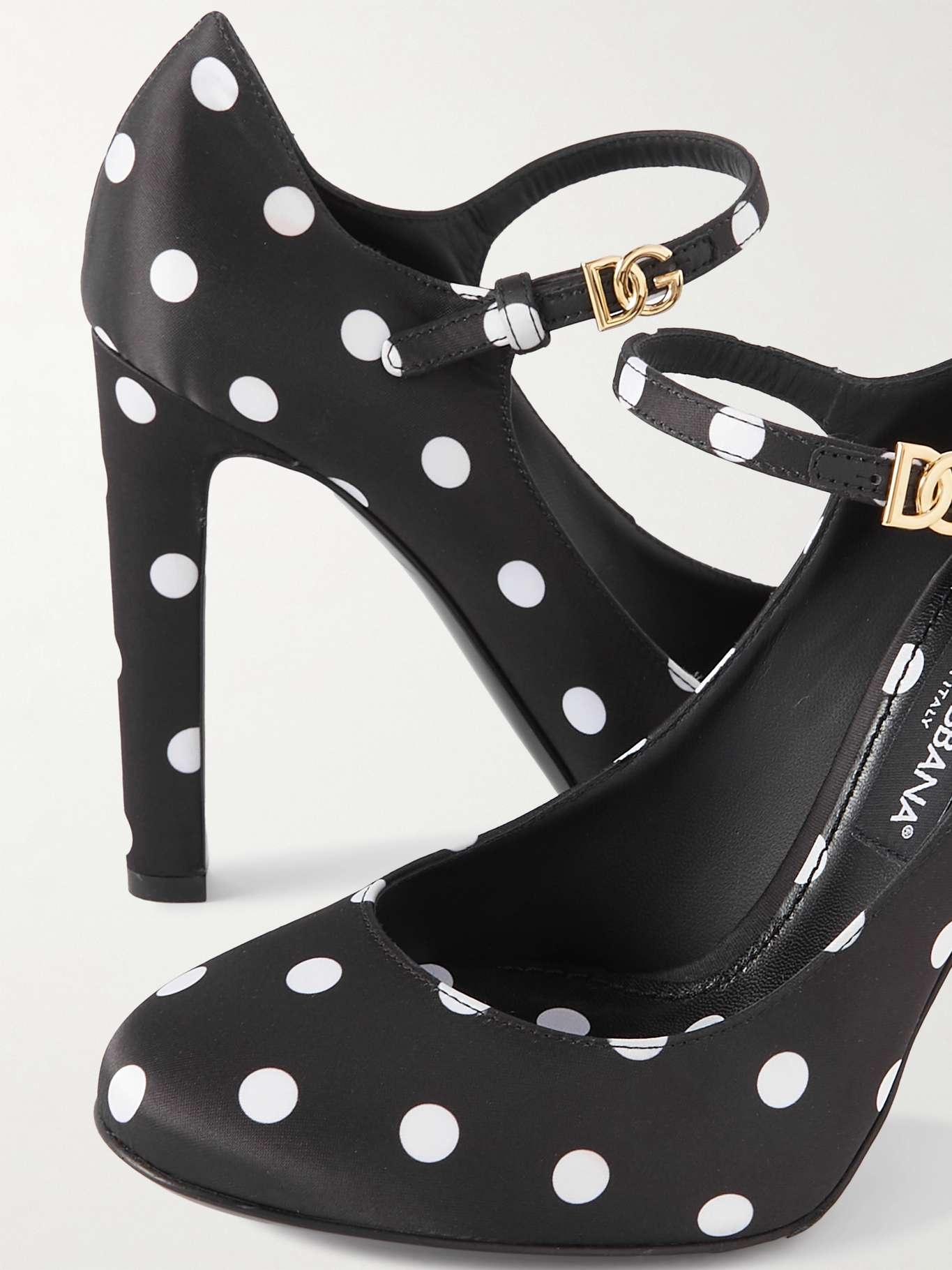 Bianca polka-dot satin pumps - 4