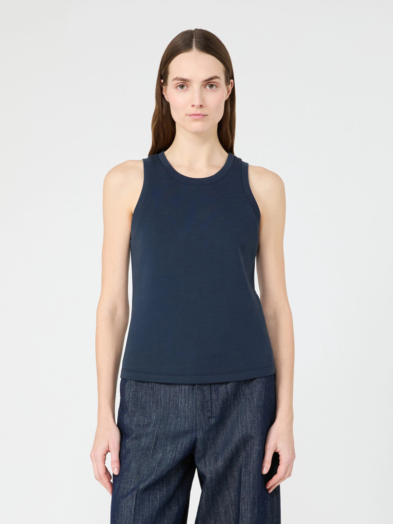 CAROLINA Cotton blend jersey top - ULTRAMARINE 3