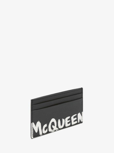 Alexander McQueen Mcqueen Graffiti Card Holder in Black/white outlook