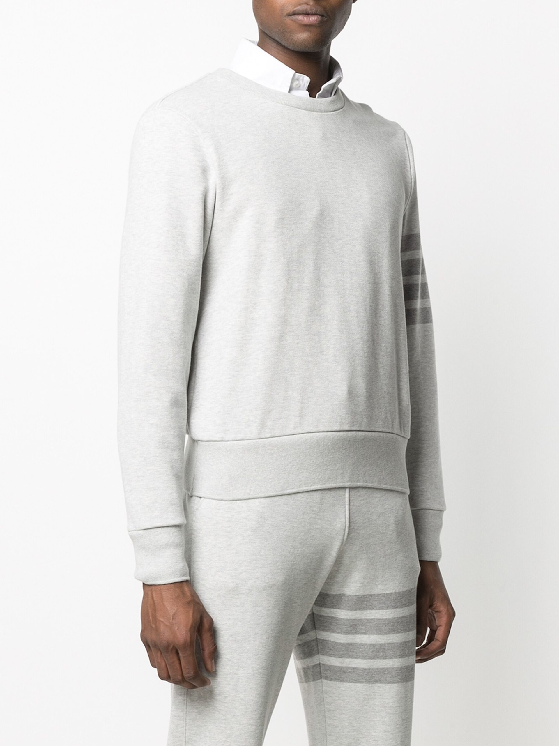 grey 4-Bar stripes cotton sweatshirt - 3