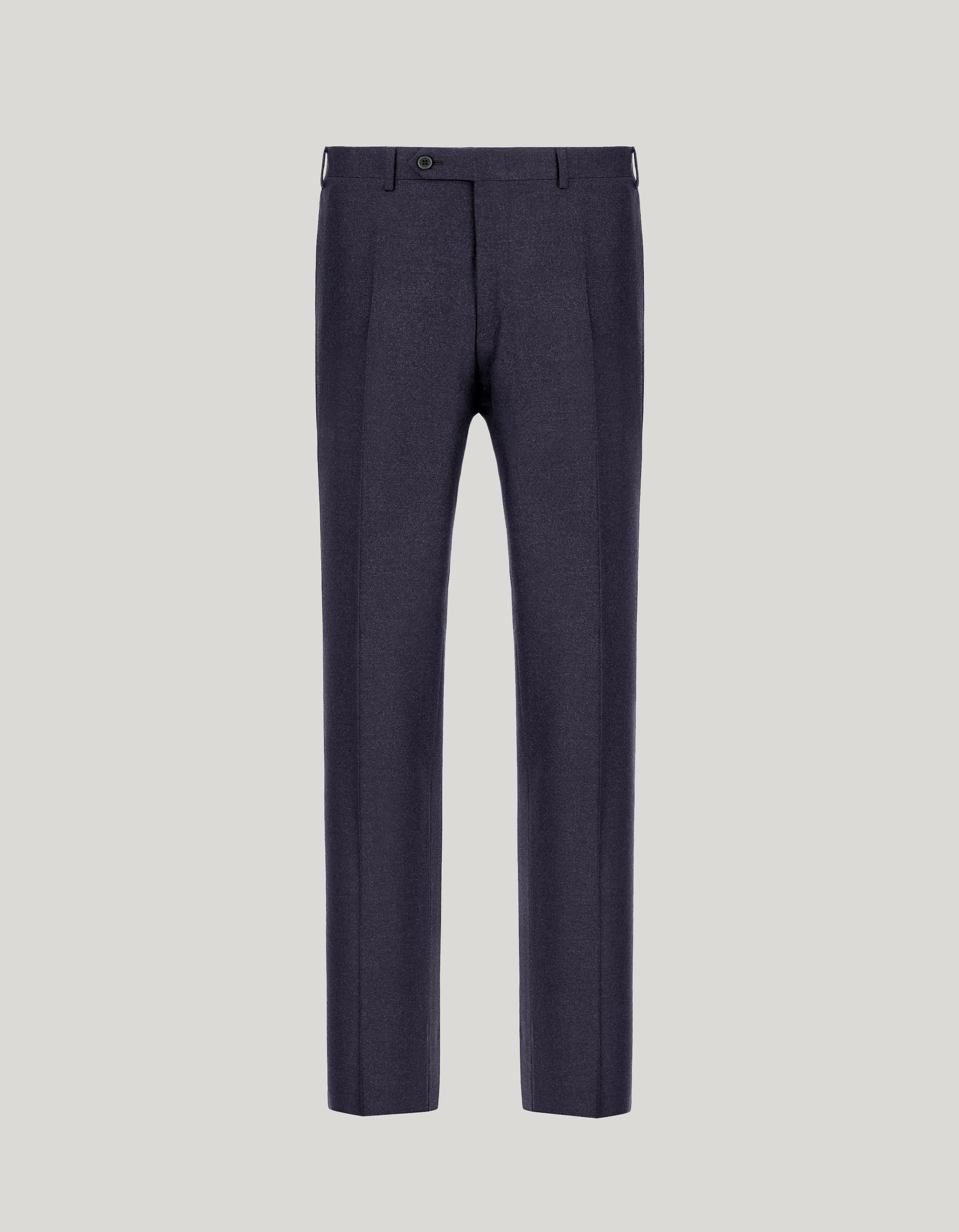 BLUE HIGH-WAISTED PLEATLESS WOOL PANTS - 1