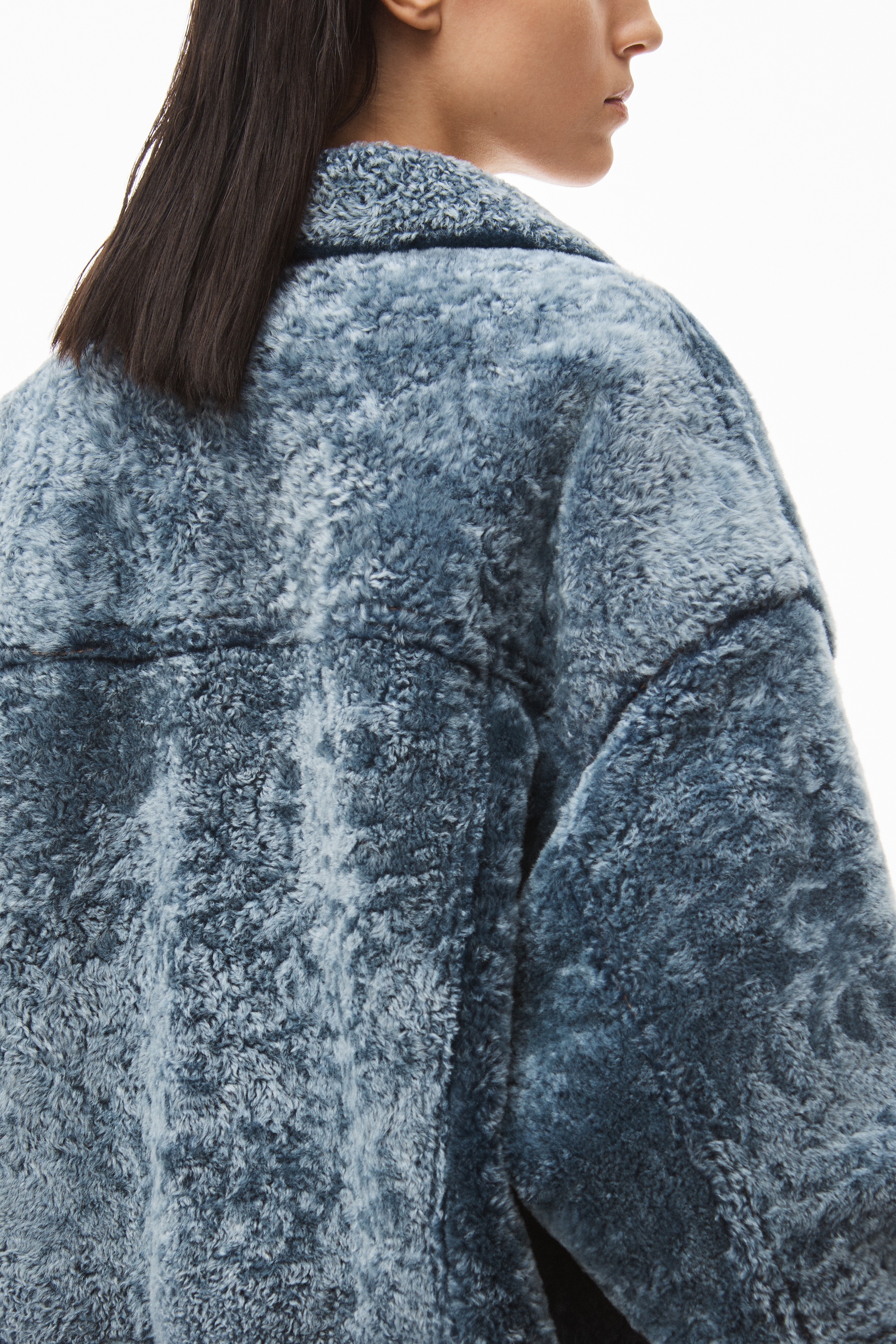 TUXEDO COAT IN TIPPED SHEARLING - 6