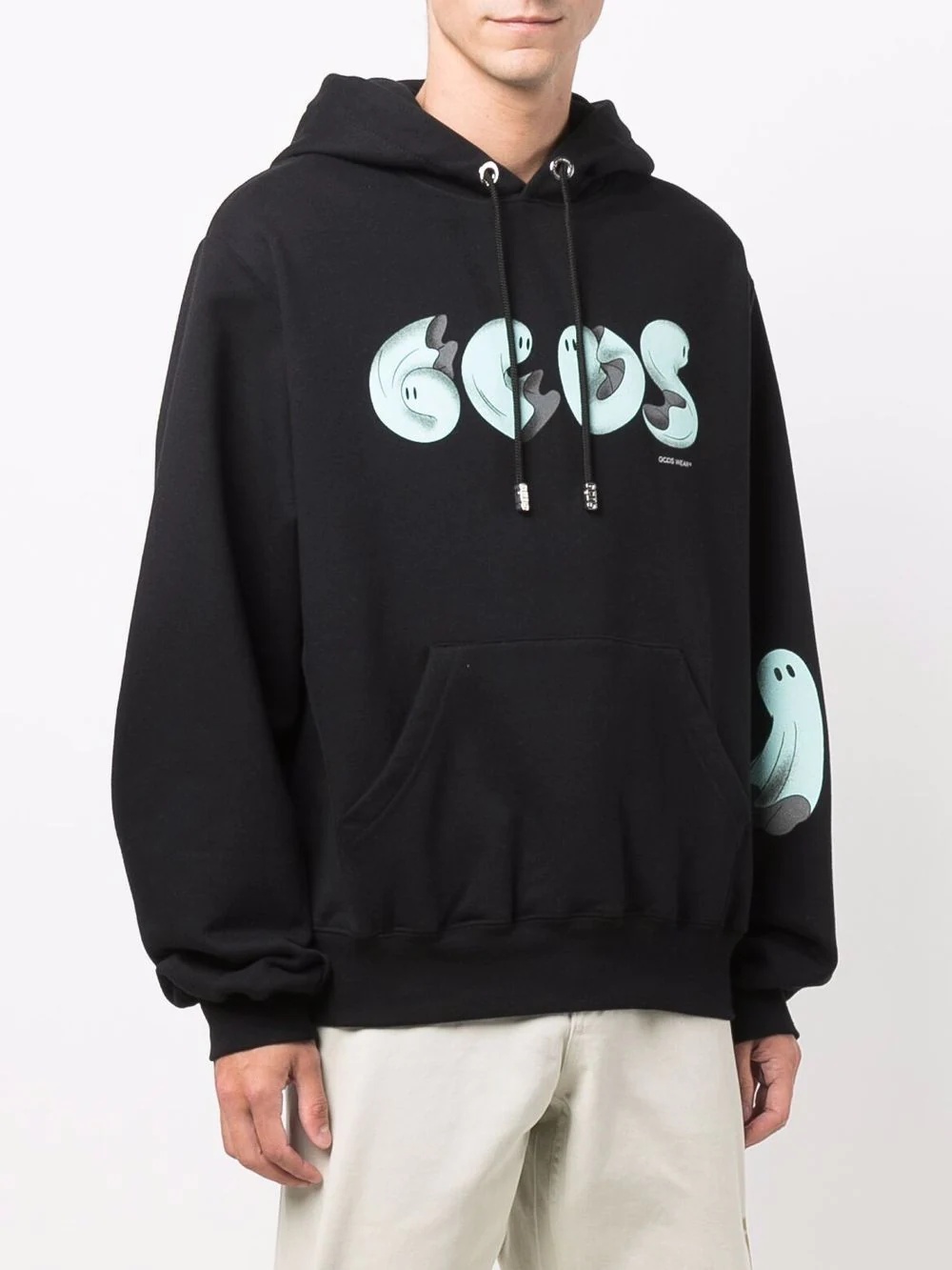 ghost logo print hoodie - 3