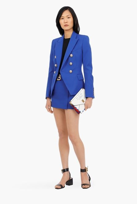 Short “gitane” blue wool low-rise skirt - 2