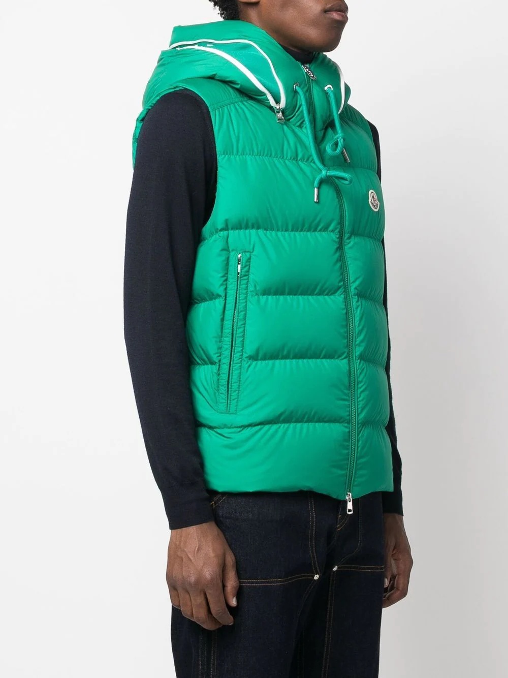 padded logo-patch detail gilet - 3