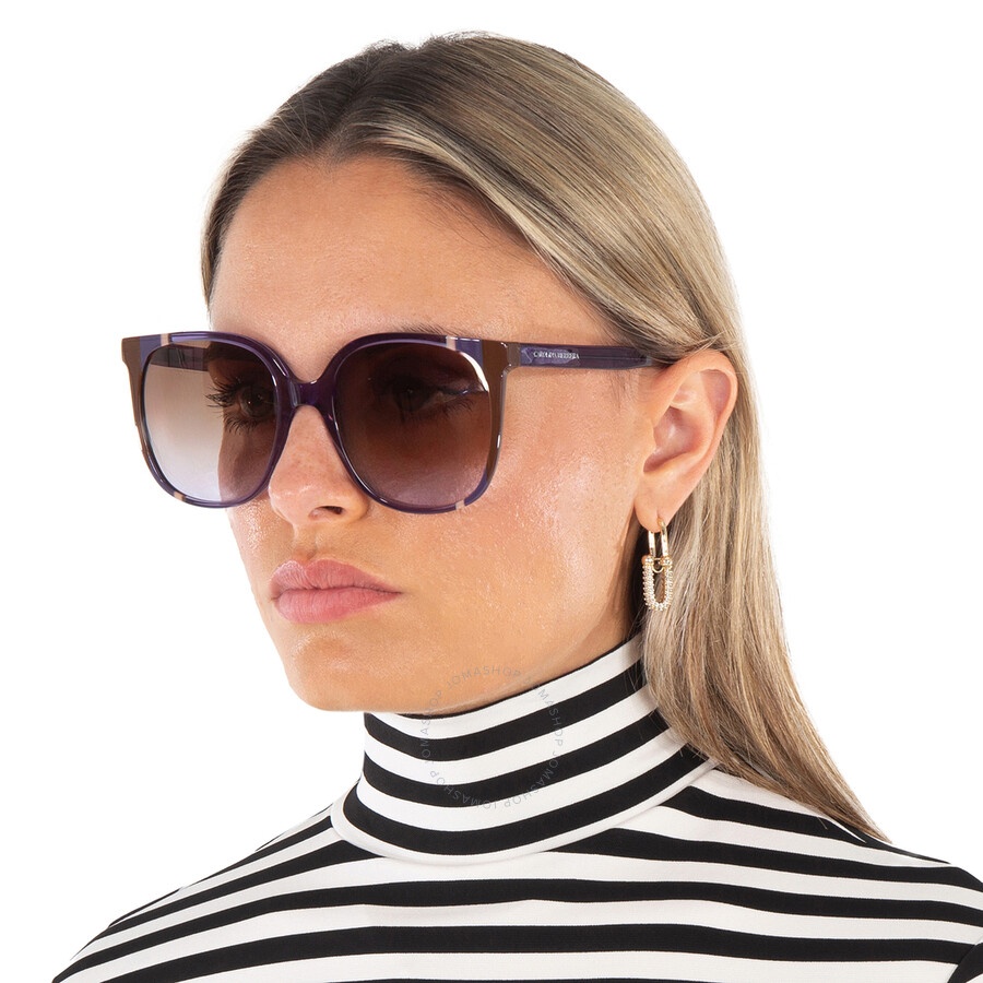 Carolina Herrera Brown Shaded Violet Square Ladies Sunglasses CH 0062/S 0E53/QR 57 - 2