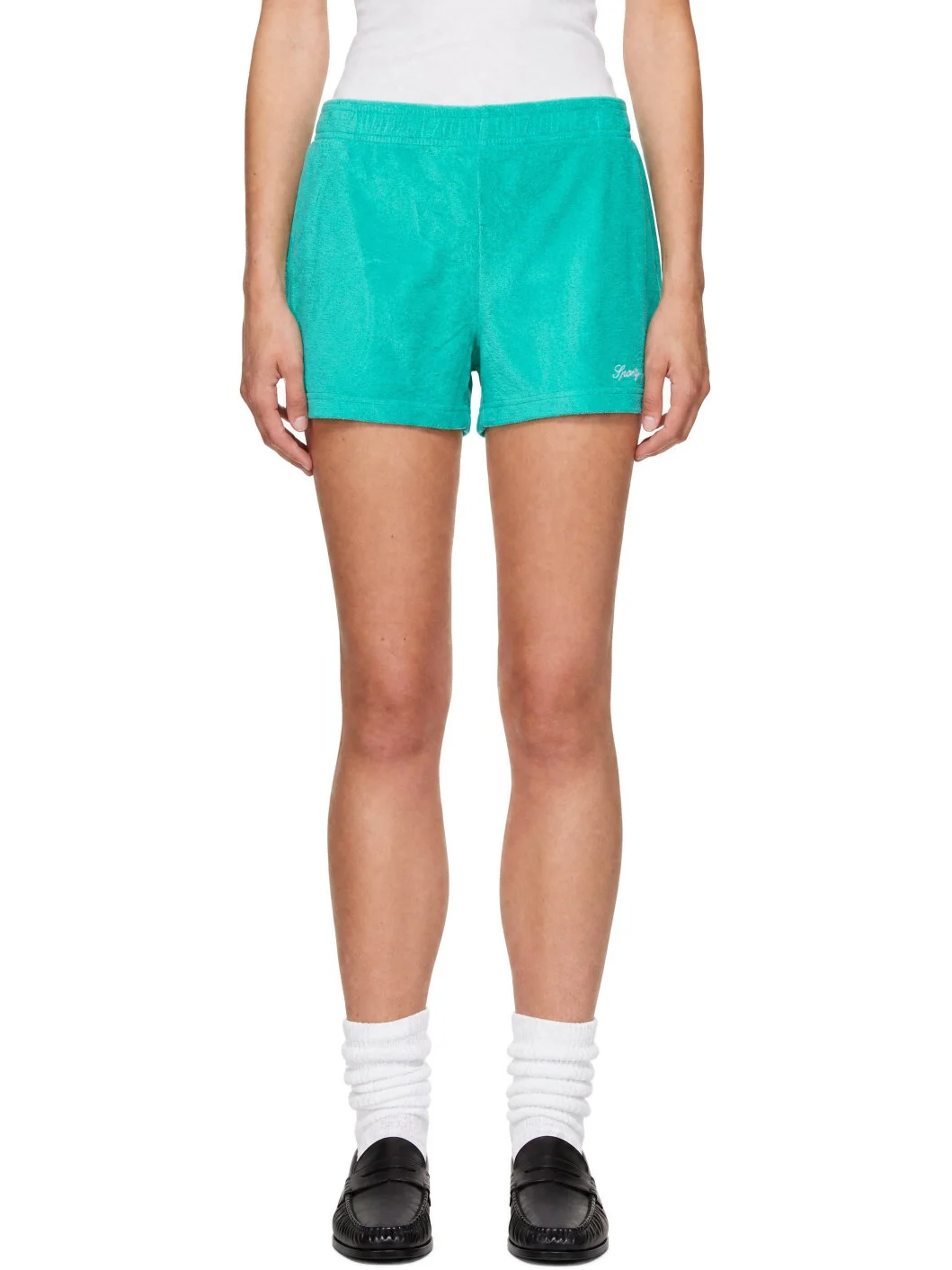 Green Signature Logo Terry Shorts - 1