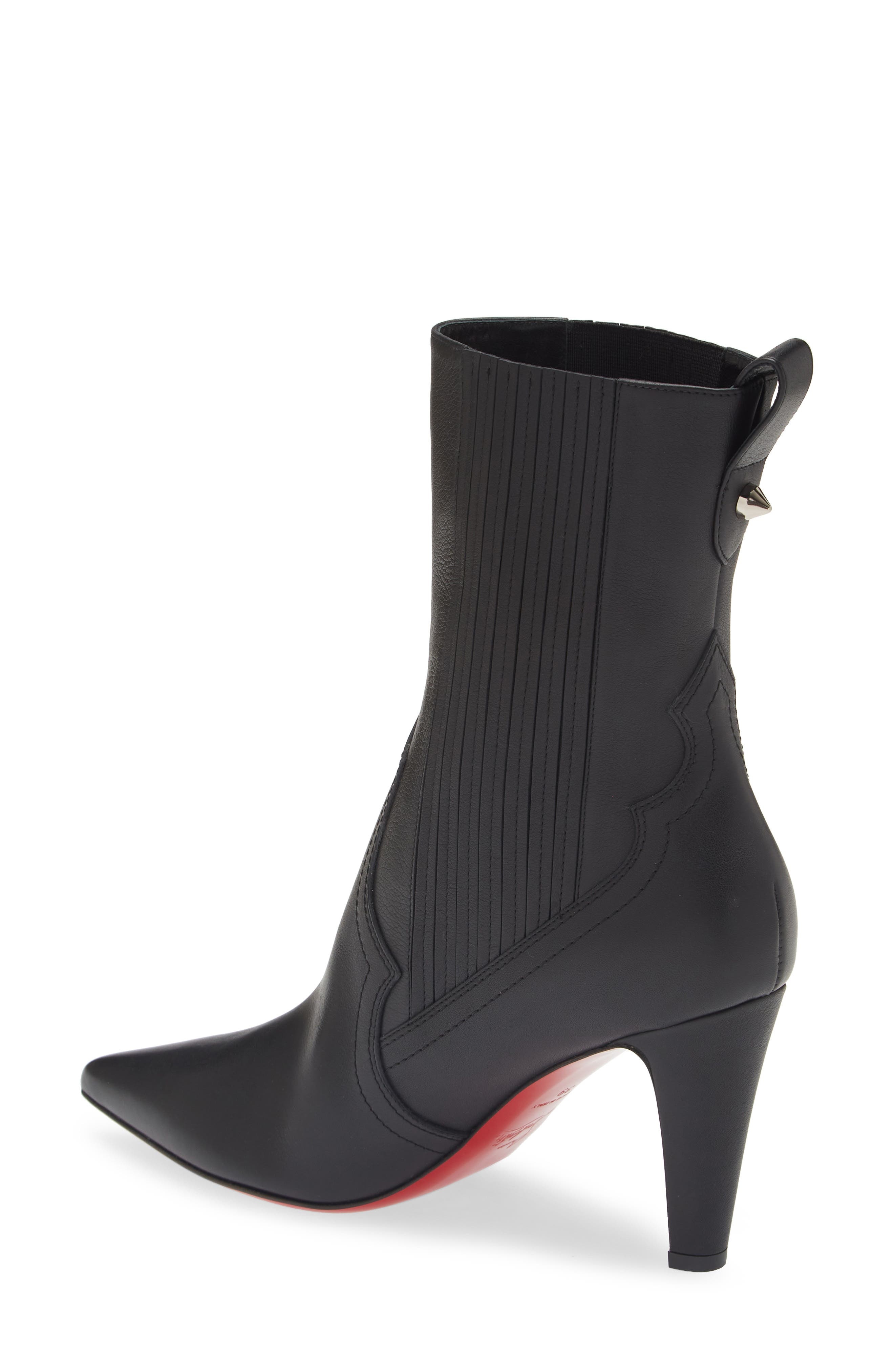 Christian Louboutin Santiag Pointed Toe Bootie in Black at Nordstrom - 2