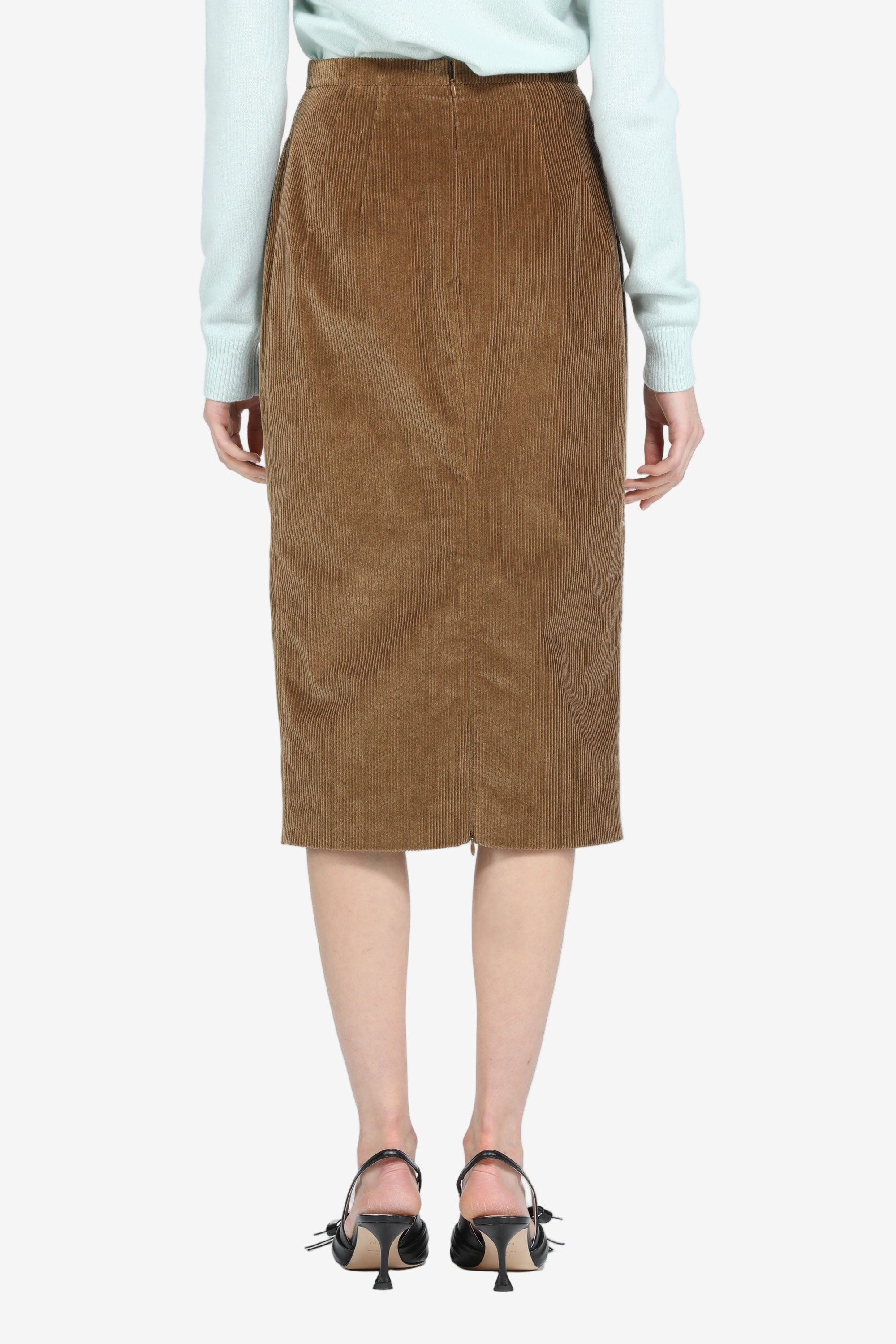 VELVET PENCIL SKIRT - 2