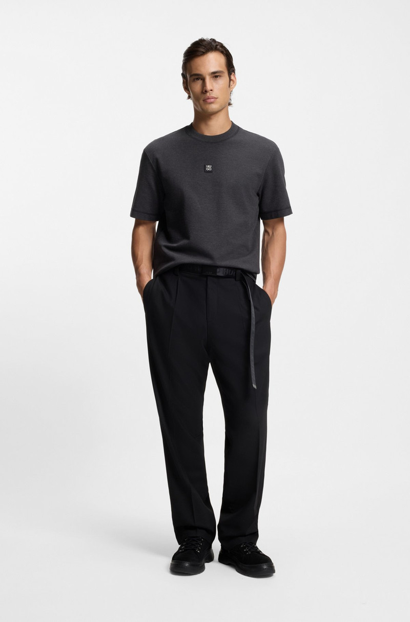 HUGO STACKED-LOGO T-SHIRT IN A COTTON BLEND outlook