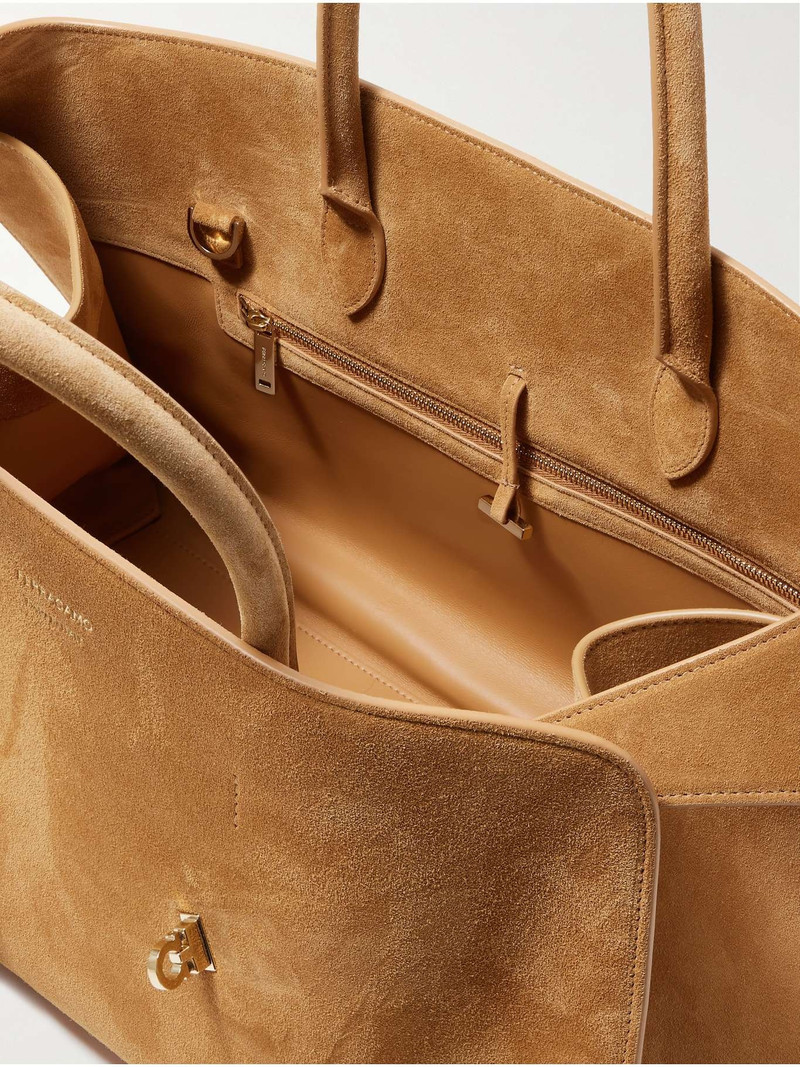 Hug small suede tote Tan 5