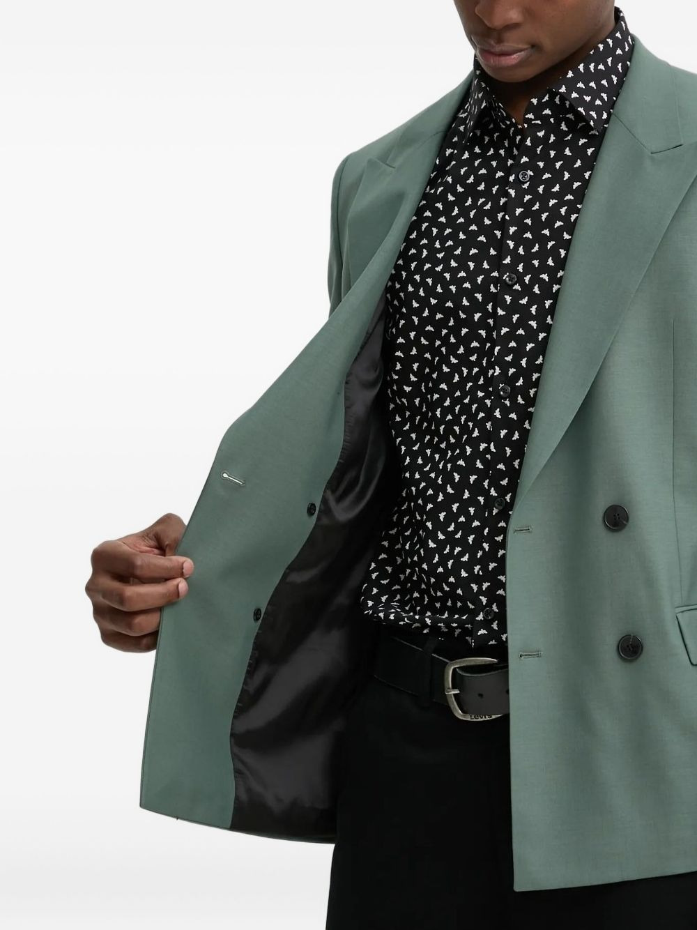 peak-lapel double-breasted blazer - 4
