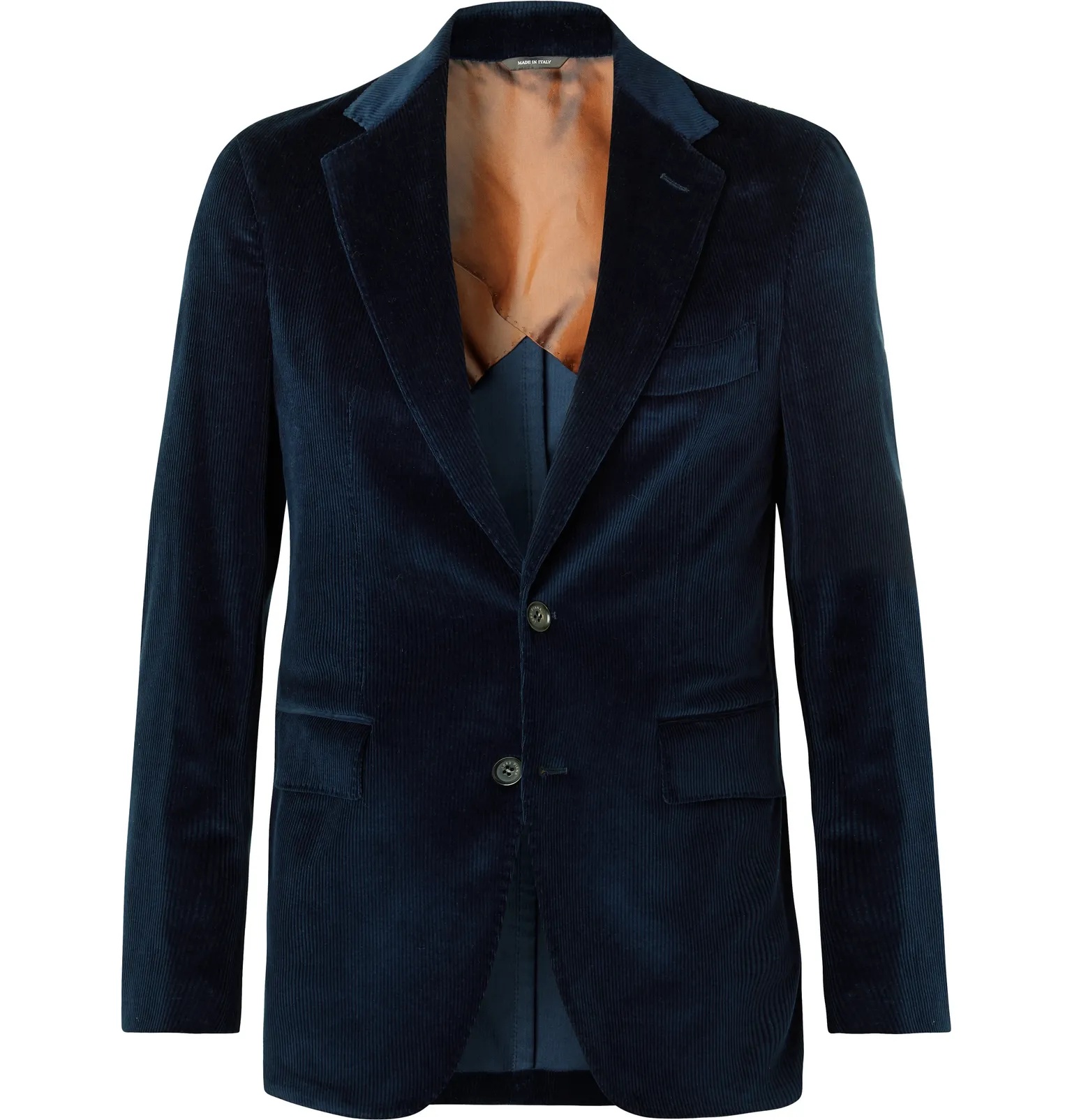 Navy Slim-Fit Cotton and Cashmere-Blend Corduroy Blazer - 1