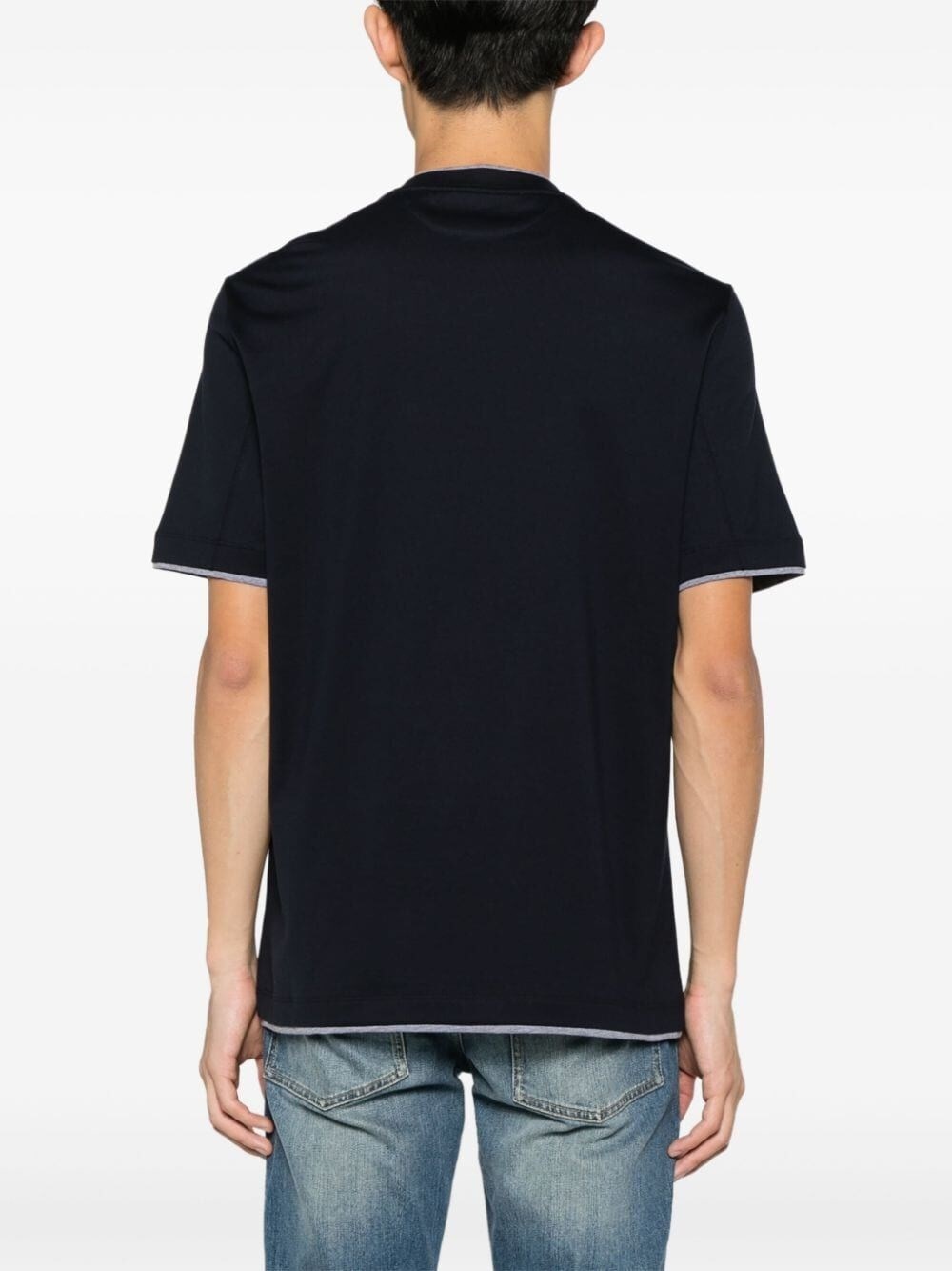 Crew-Neck T-Shirt With Faux-Layering - 2