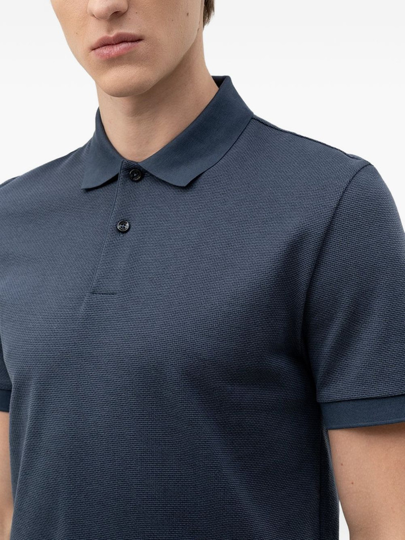 textured short-sleeved polo shirt 4