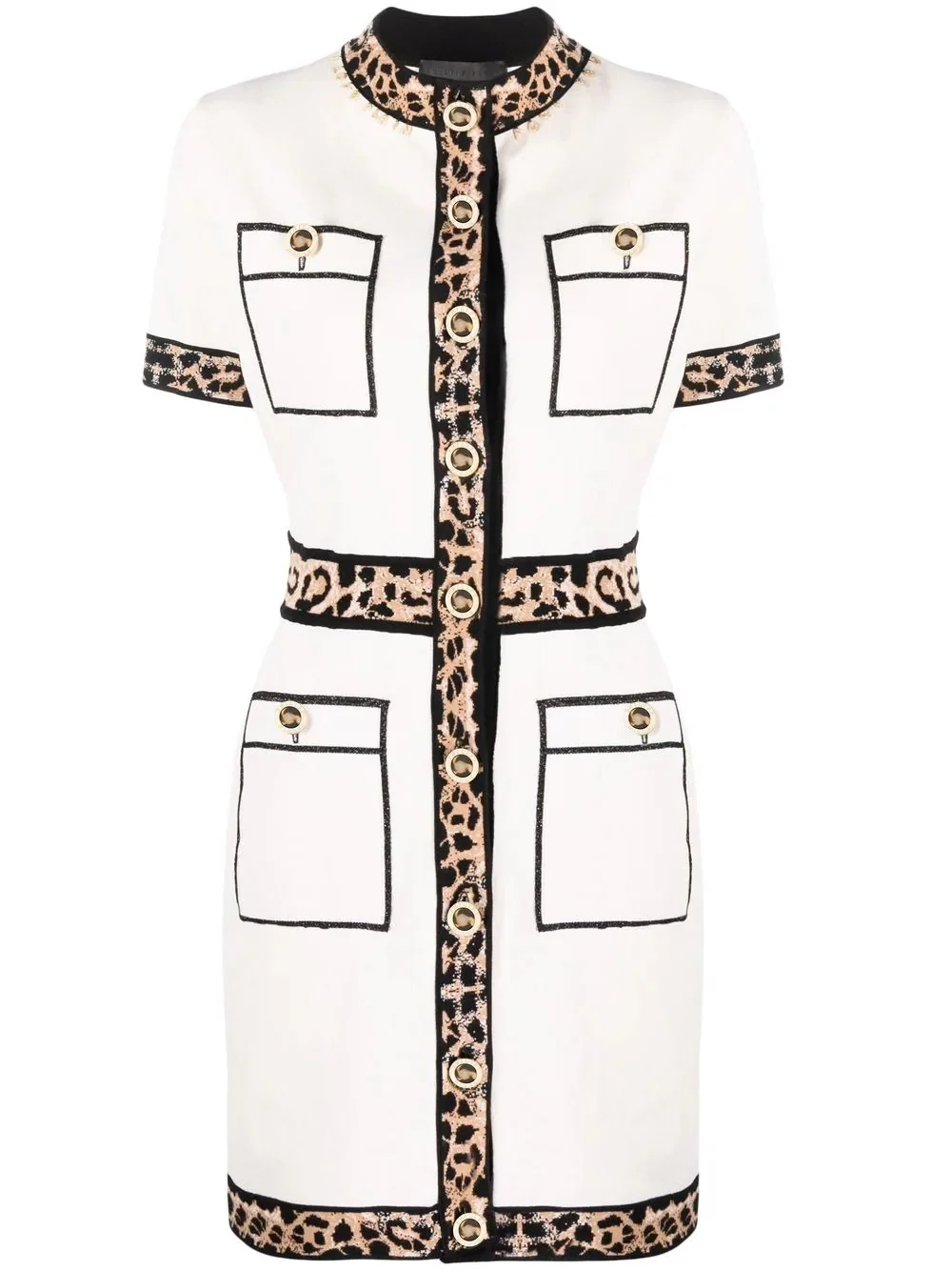 leopard trim dress - 1