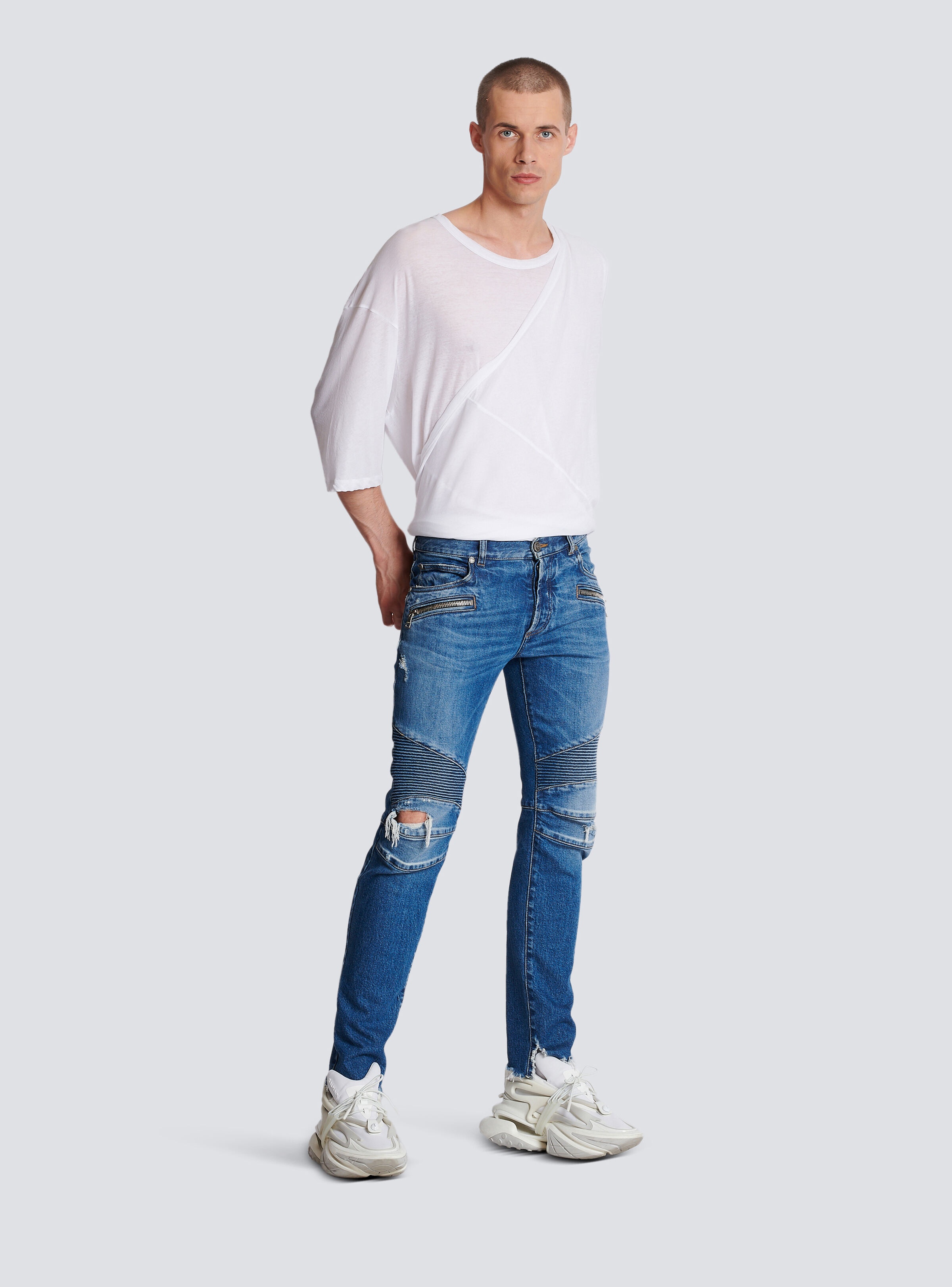 Slim-fit cotton jeans - 3