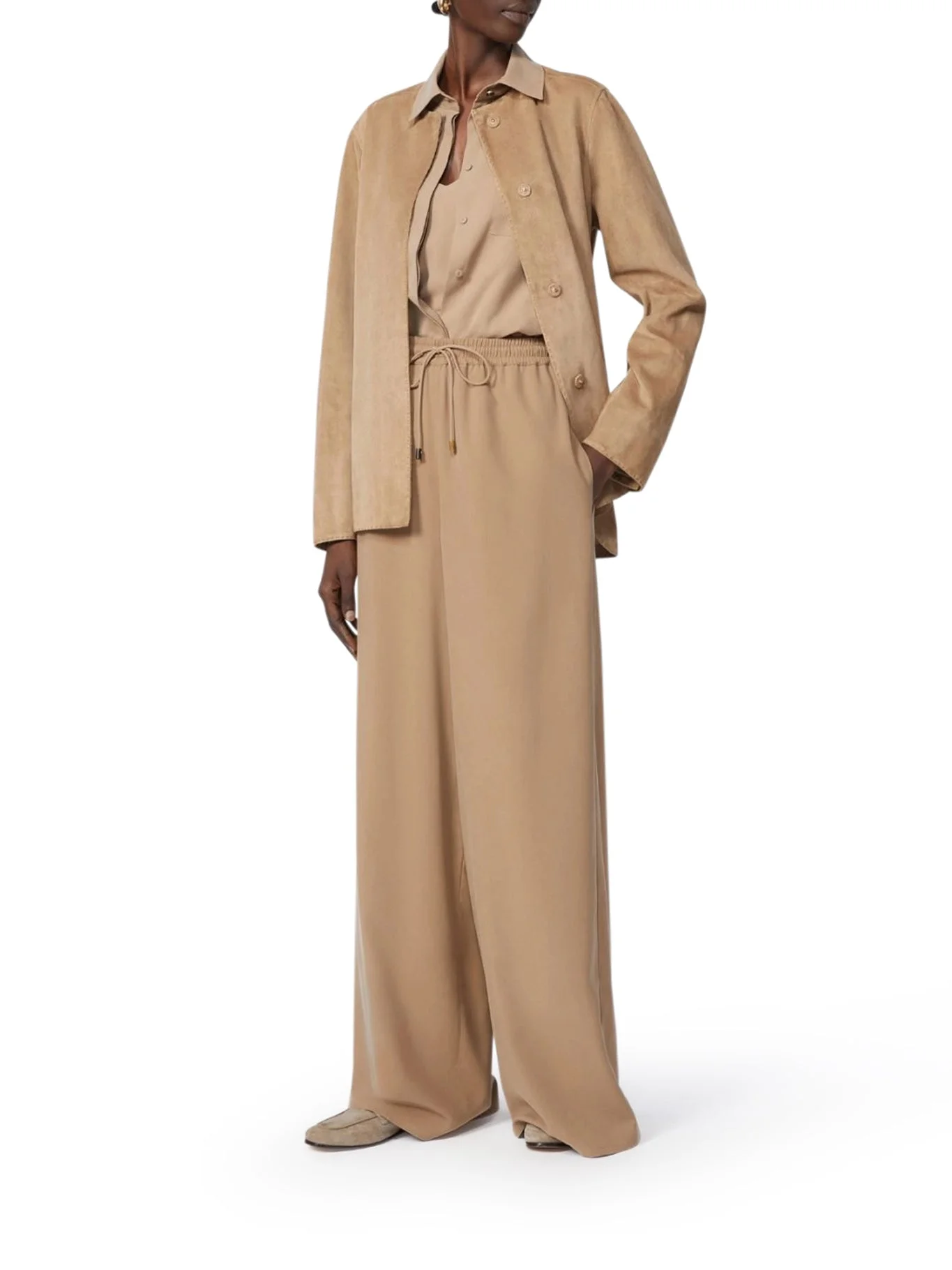 WIDE TROUSERS IN WASHED SILK - 1