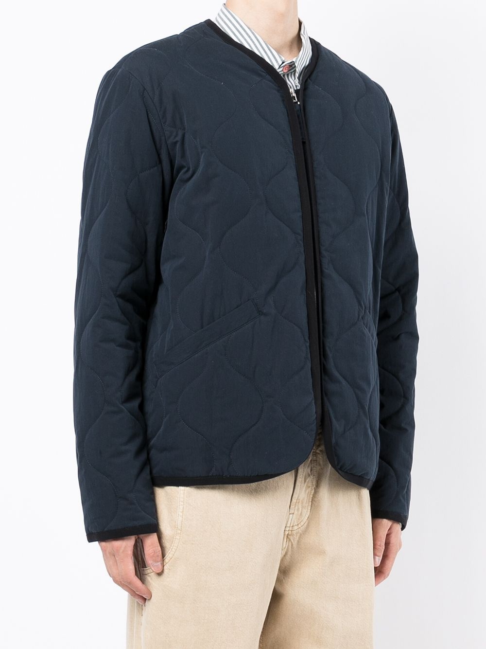 quilted front-zip jacket - 3