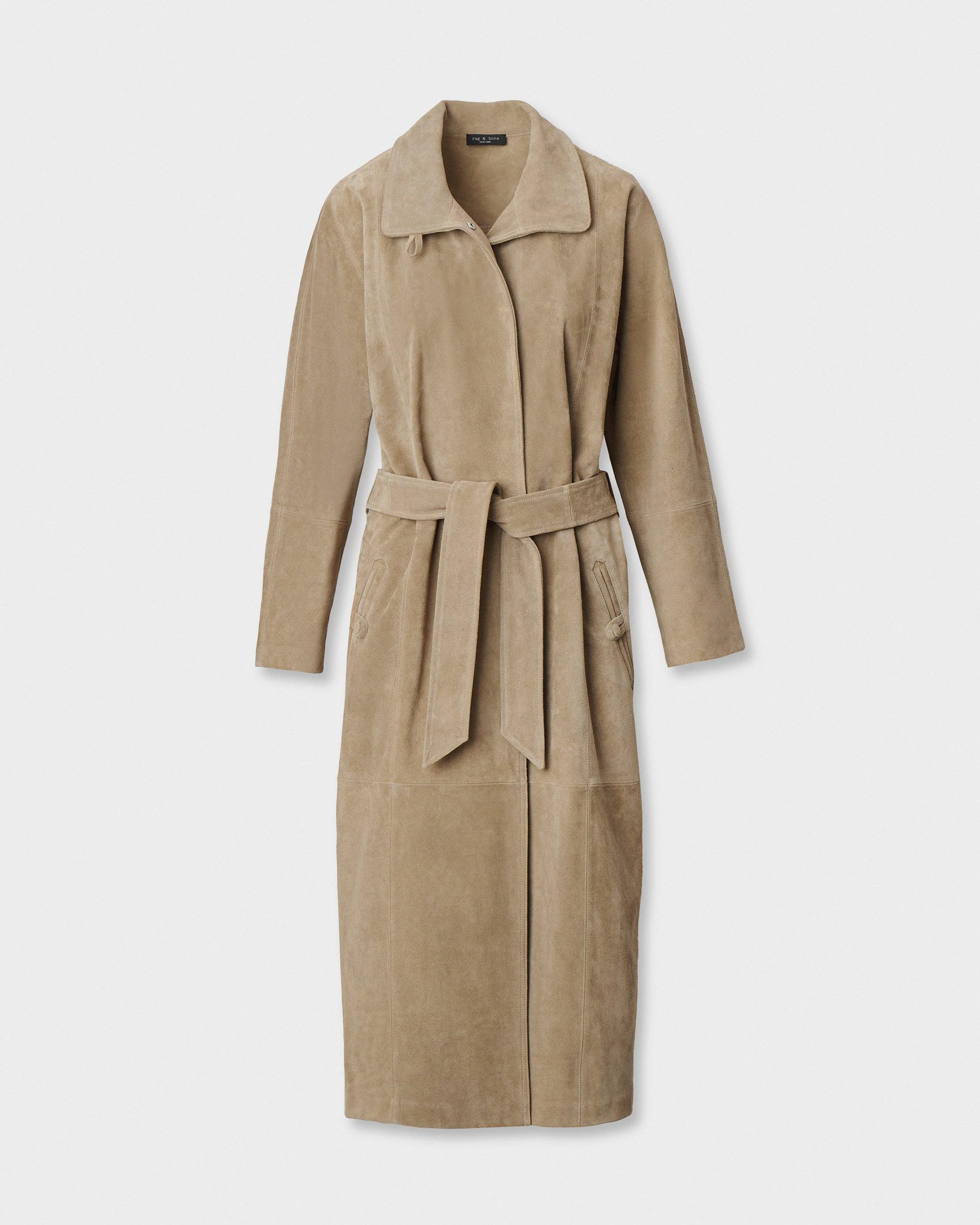 Marlene Suede Trench Coat - 1