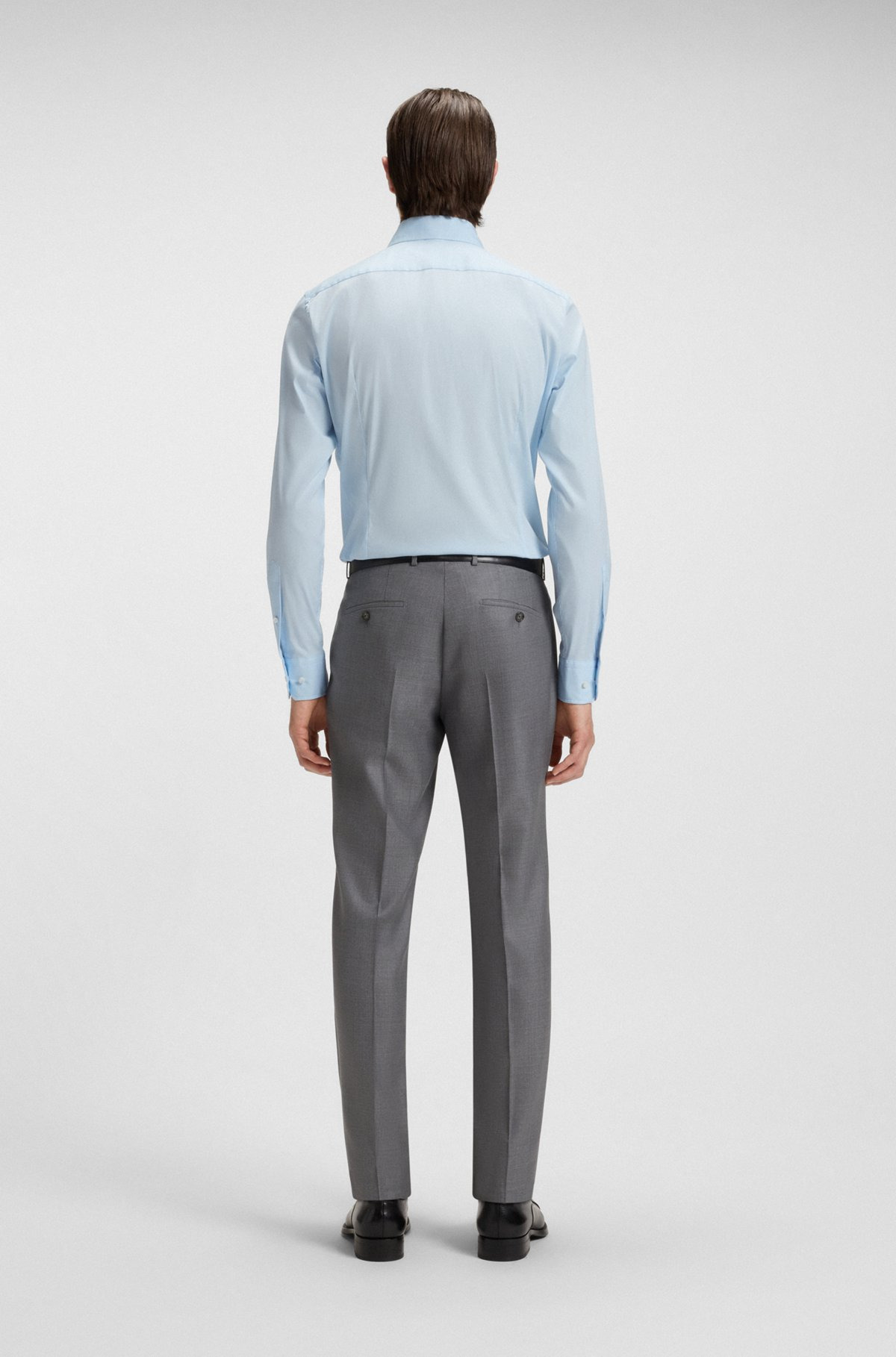 SLIM-FIT SHIRT IN STRETCH COTTON POPLIN - 5