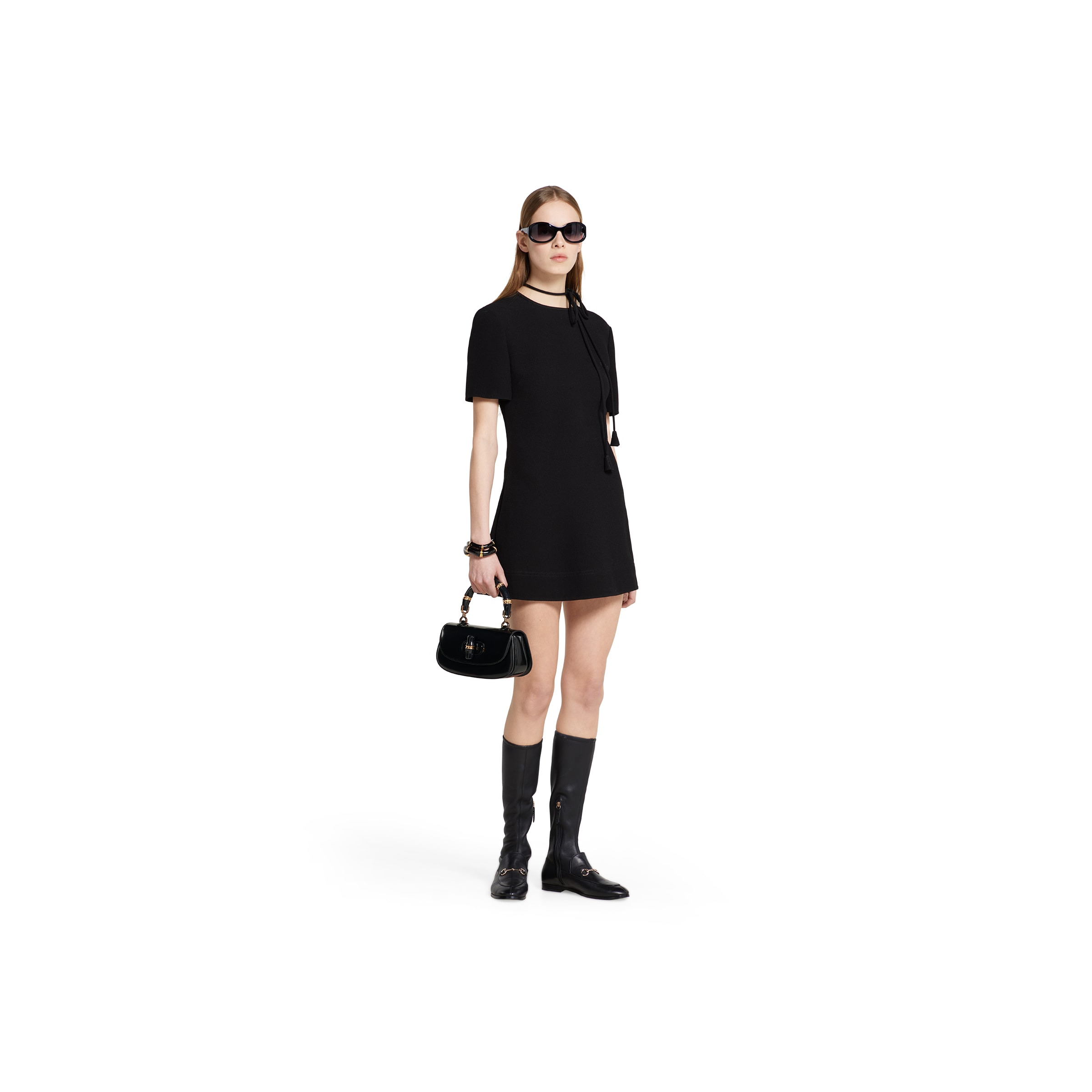 Silk crêpe mini dress with embroidery - 2
