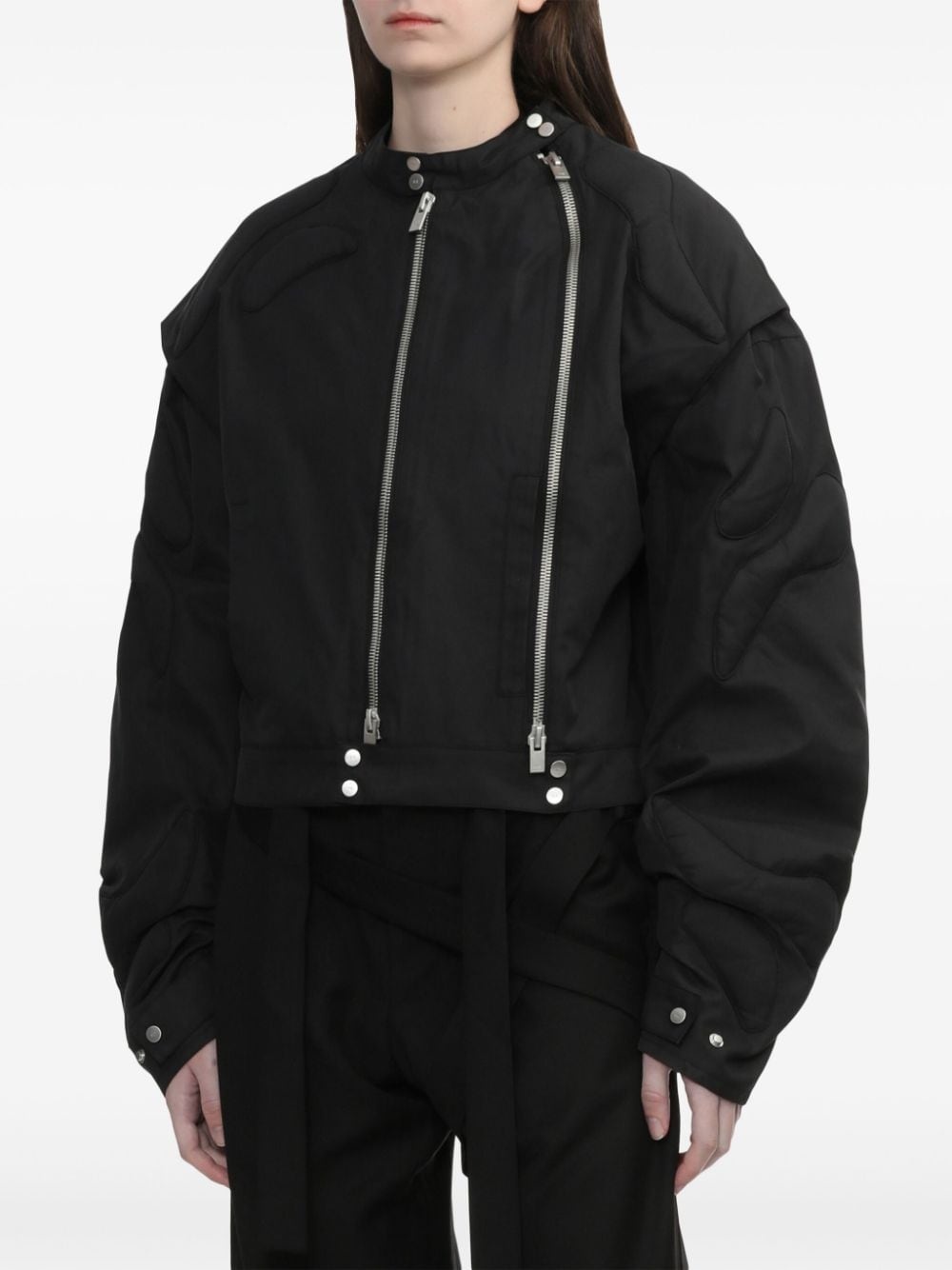 zip-detail bomber jacket - 3