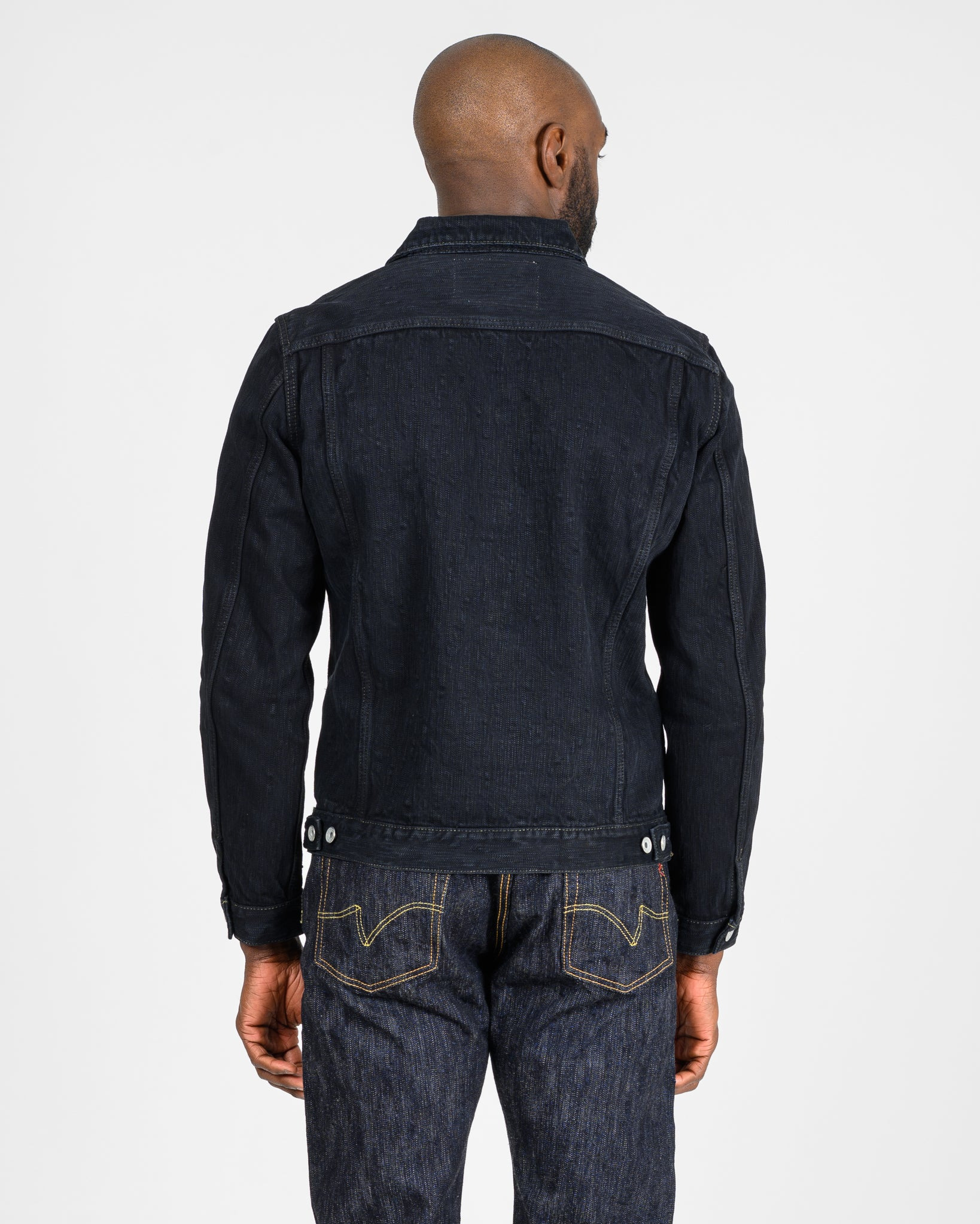 IH-526J-SLBod 16oz Slubby Selvedge Denim Type III Jacket - Indigo Overdyed Black - 3