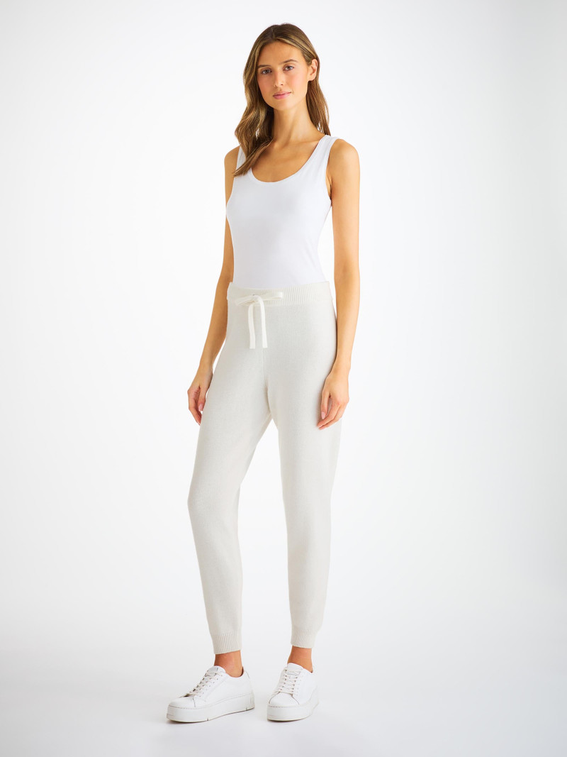 Women's Track Pants Daphne Cashmere White 3