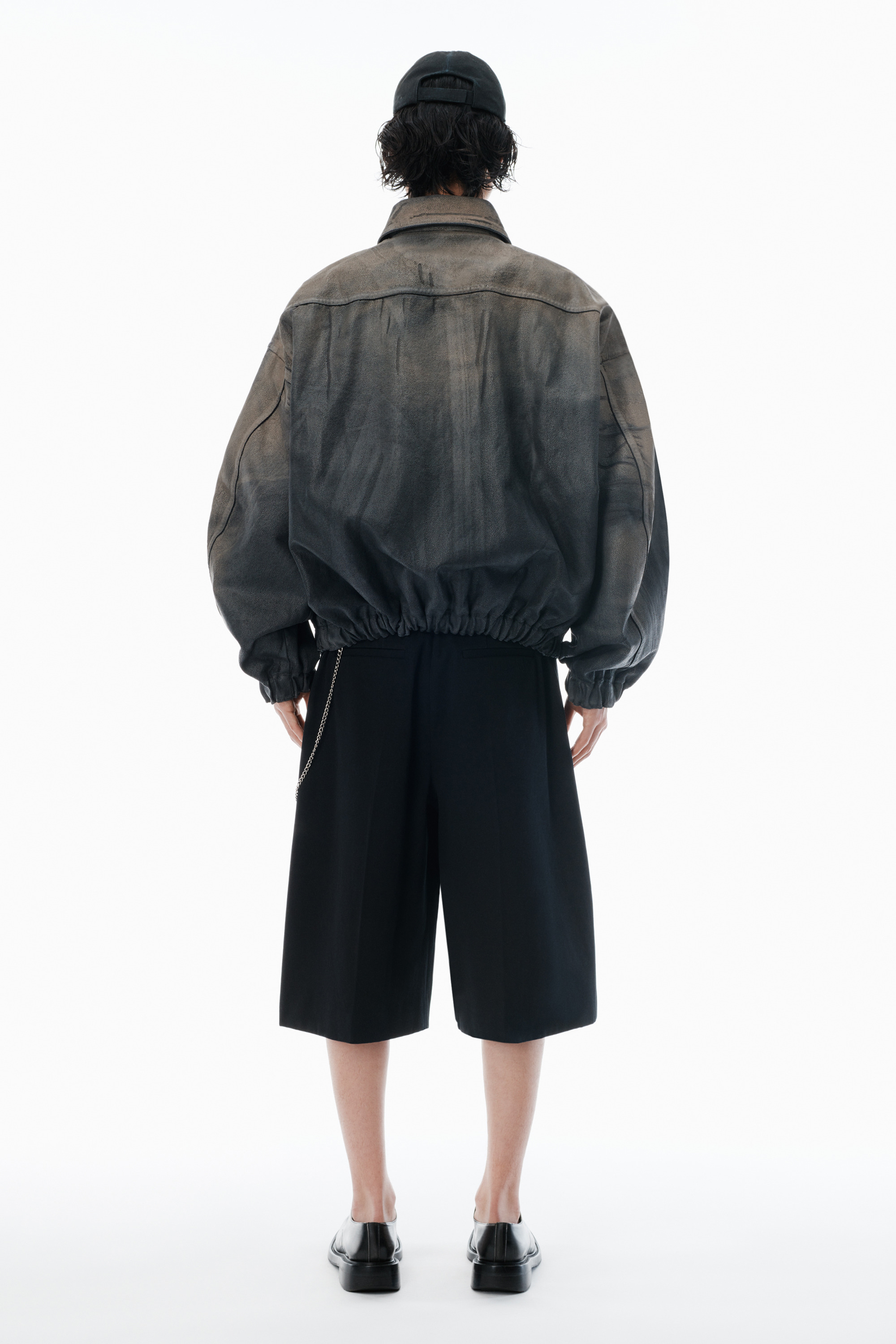 Black Cotton Shorts with Key Hardware - 4