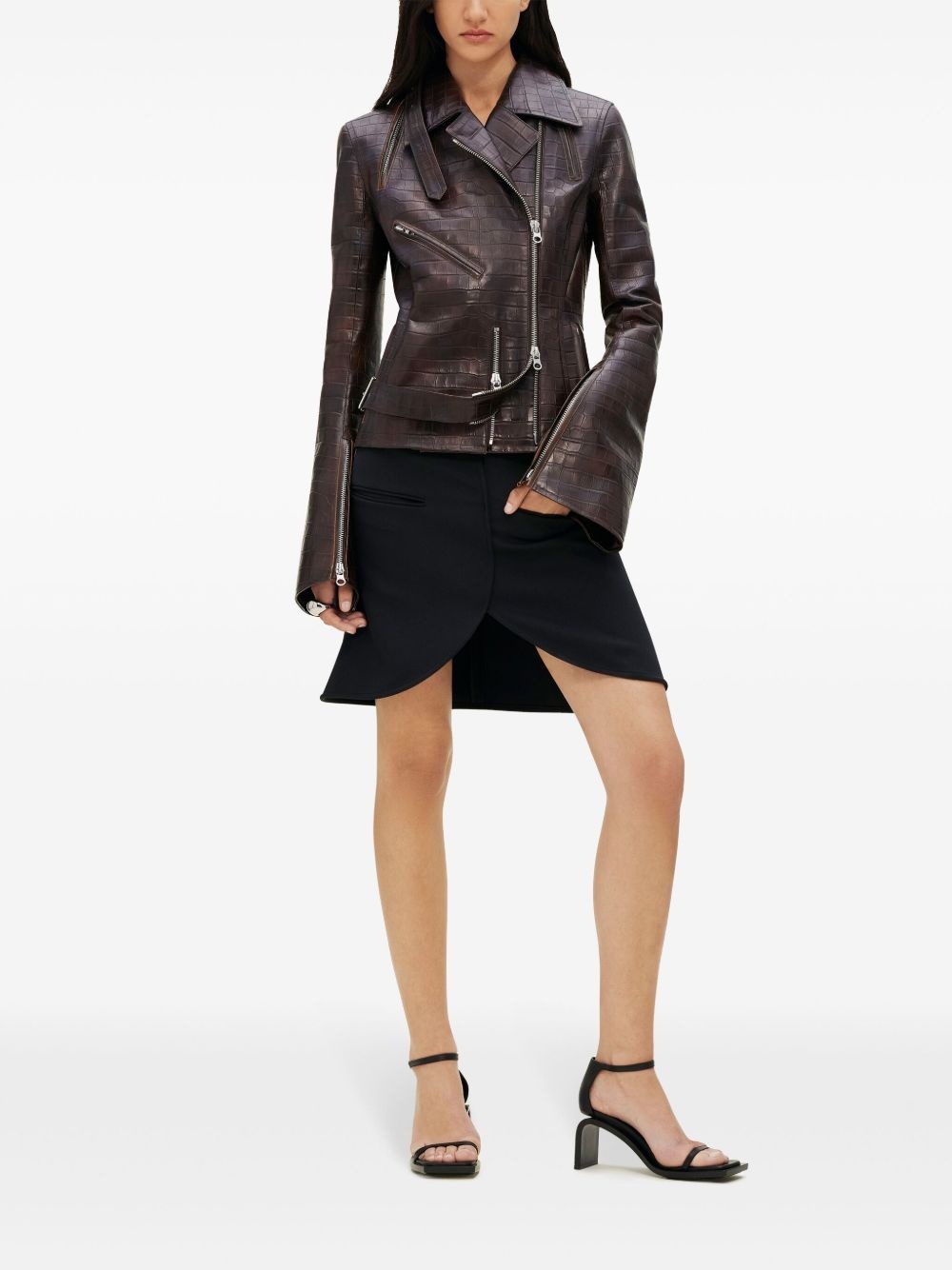 crocodille-effect biker jacket - 2
