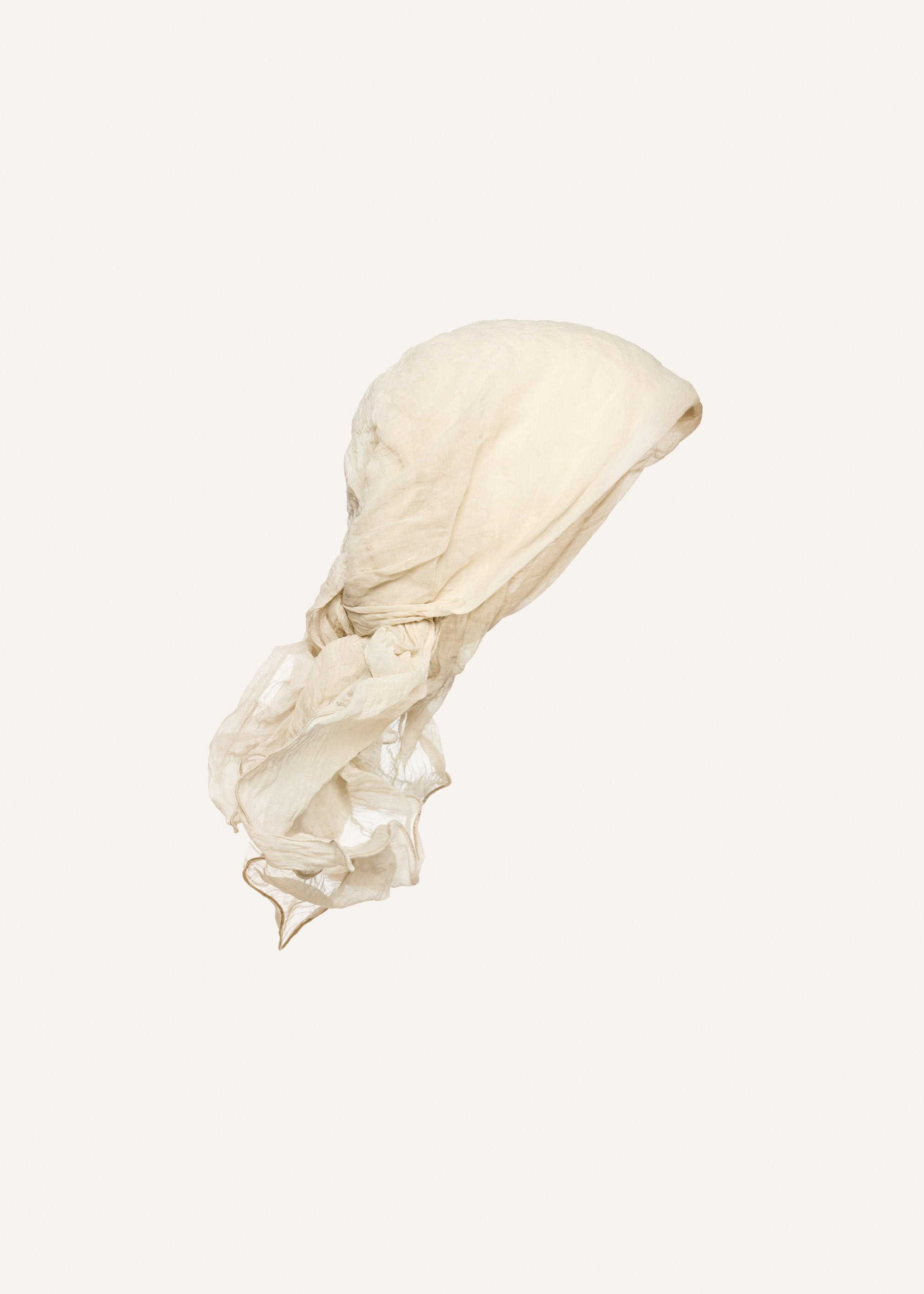 Wired head scarf in cream - 3