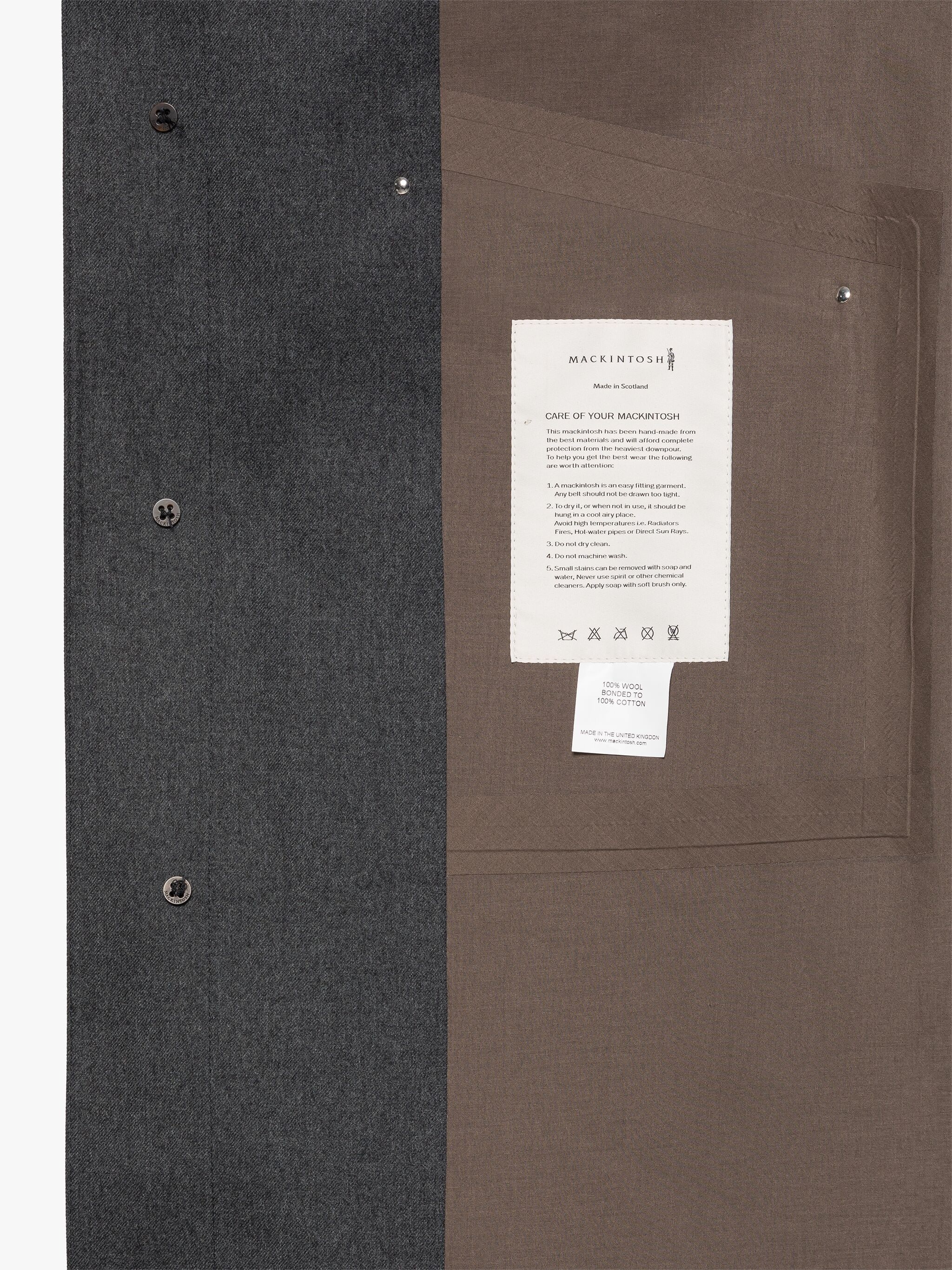 NEW KIRKTON CHARCOAL X TAUPE BONDED WOOL HOODED COAT - 6