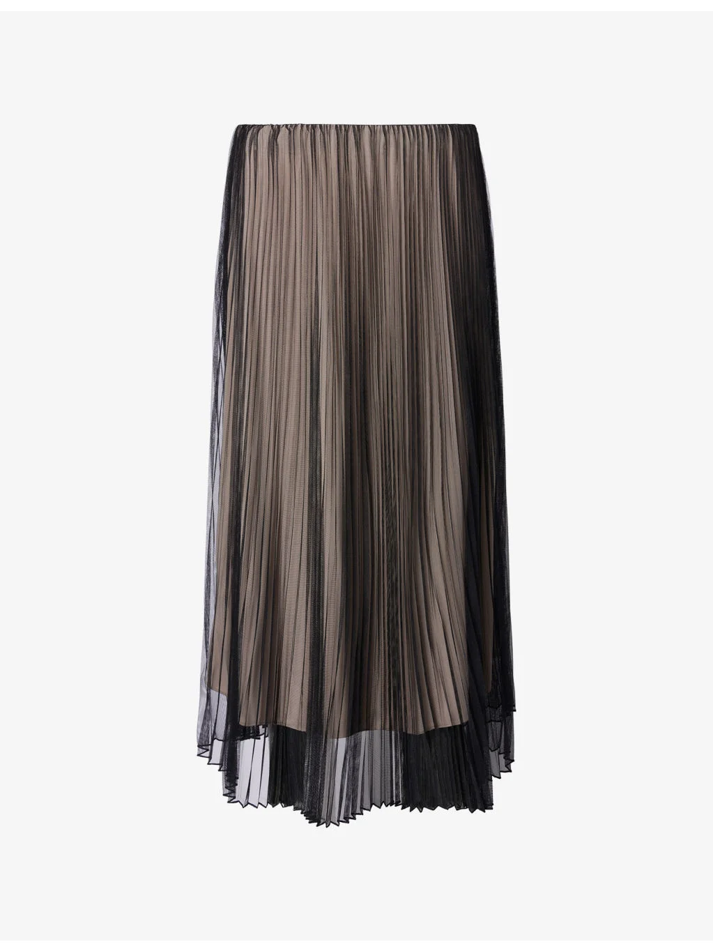 Baby Pleated Mesh Midi Skirt - 1