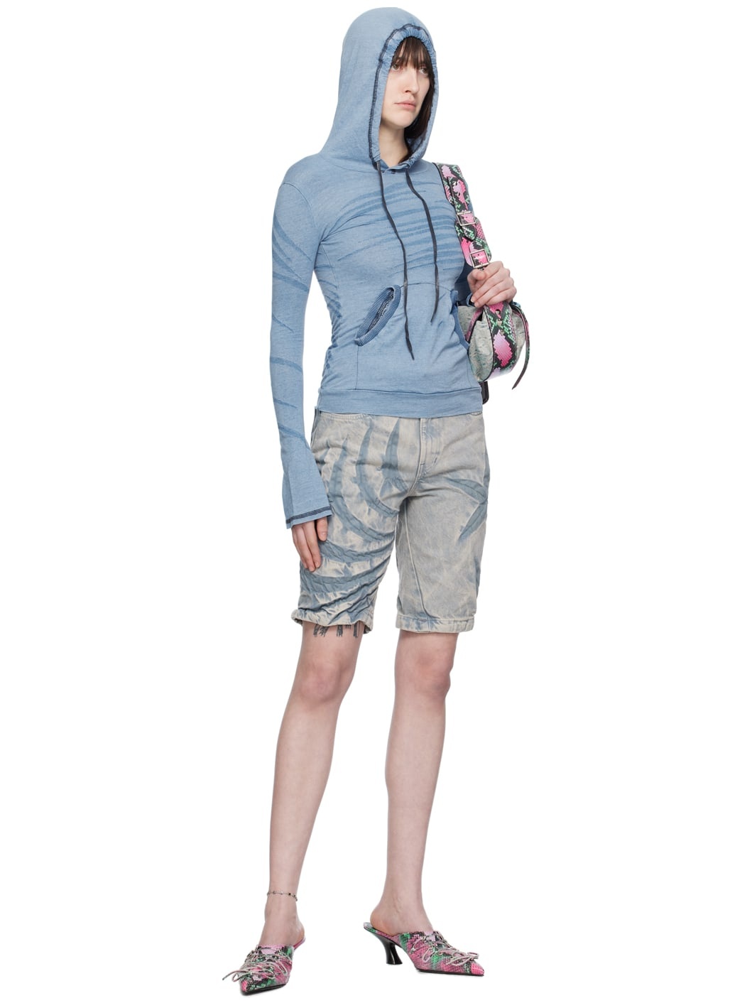 SSENSE Exclusive Blue Denim Shorts - 4