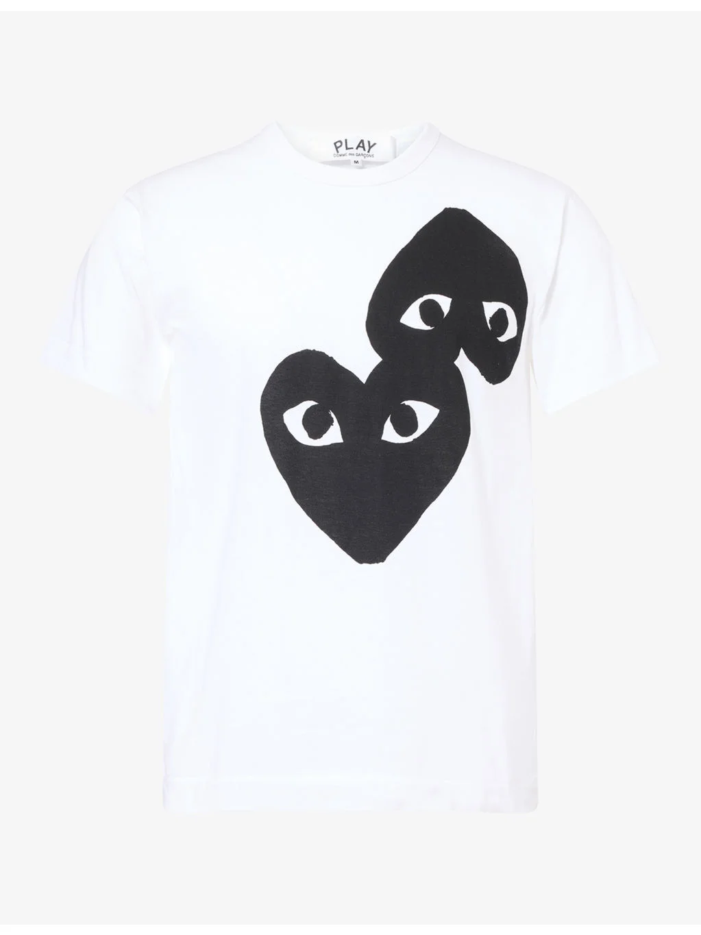 Double Black Heart Print Cotton-Jersey T-Shirt - 1