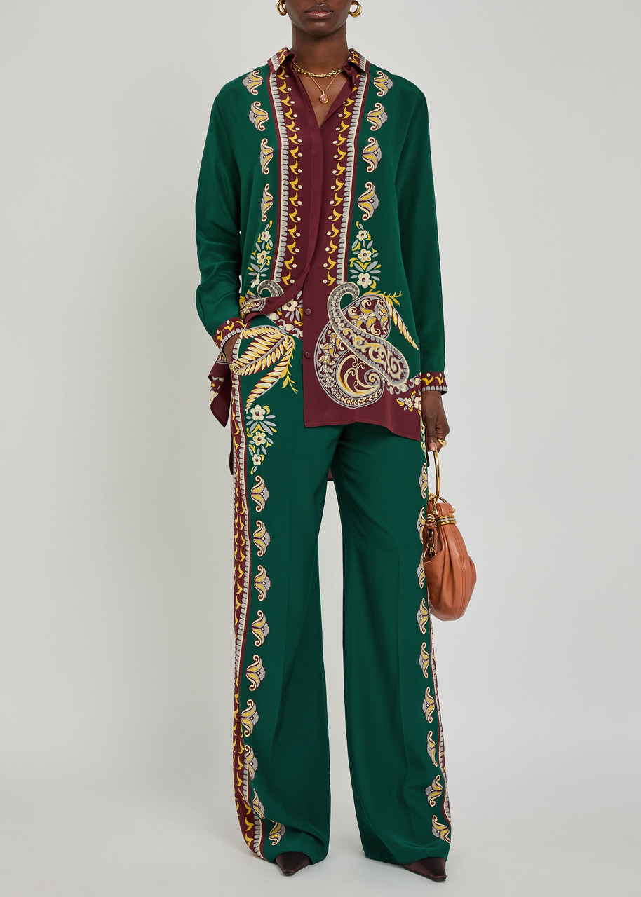 Etro Printed Straight-leg Silk Trousers - 4