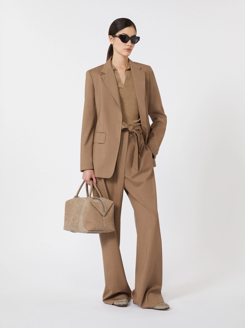 Max Mara SALPA Stretch wool cloth trousers - HAZELNUT BROWN outlook