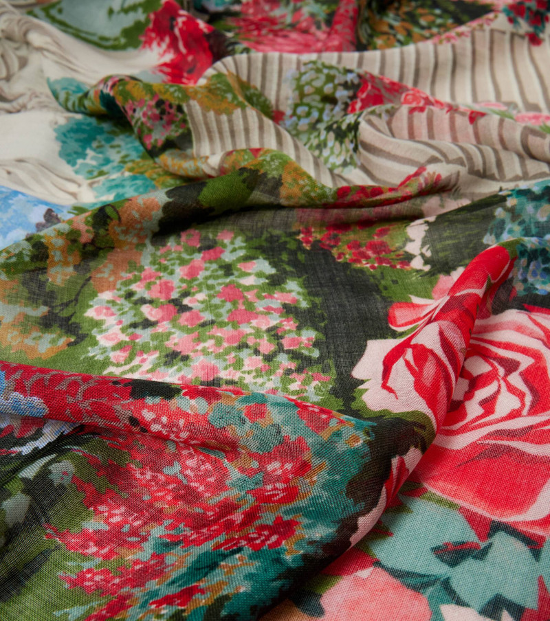 Camice printed wool and silk scarf 4