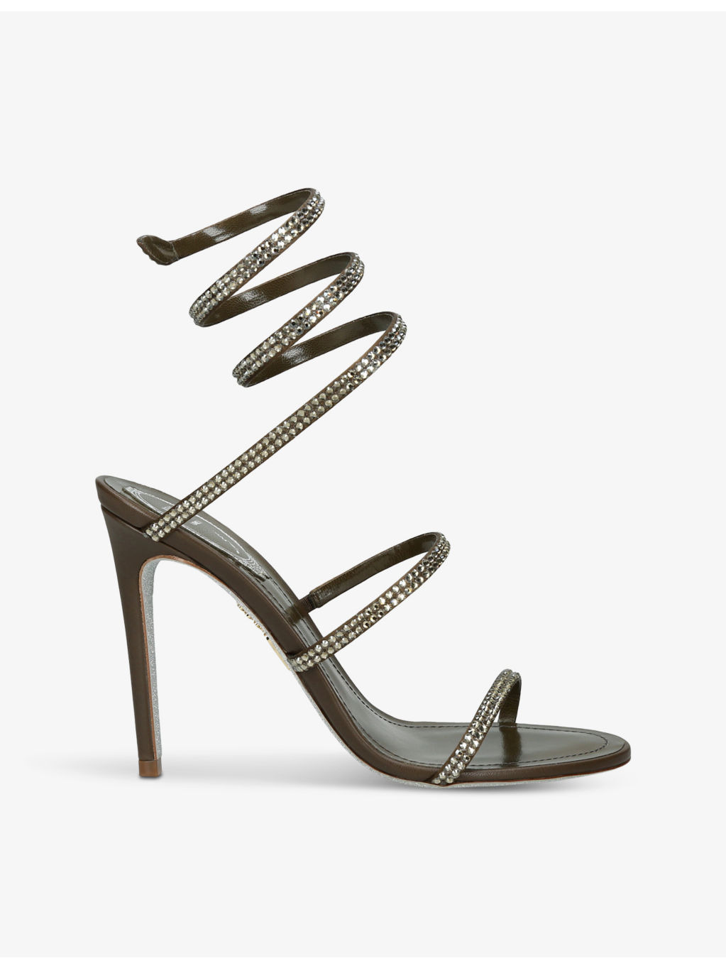 Cleo II 105 crystal-embellished leather heeled sandals - 1