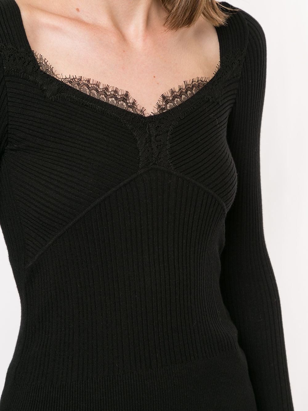 lace detail knitted top - 5