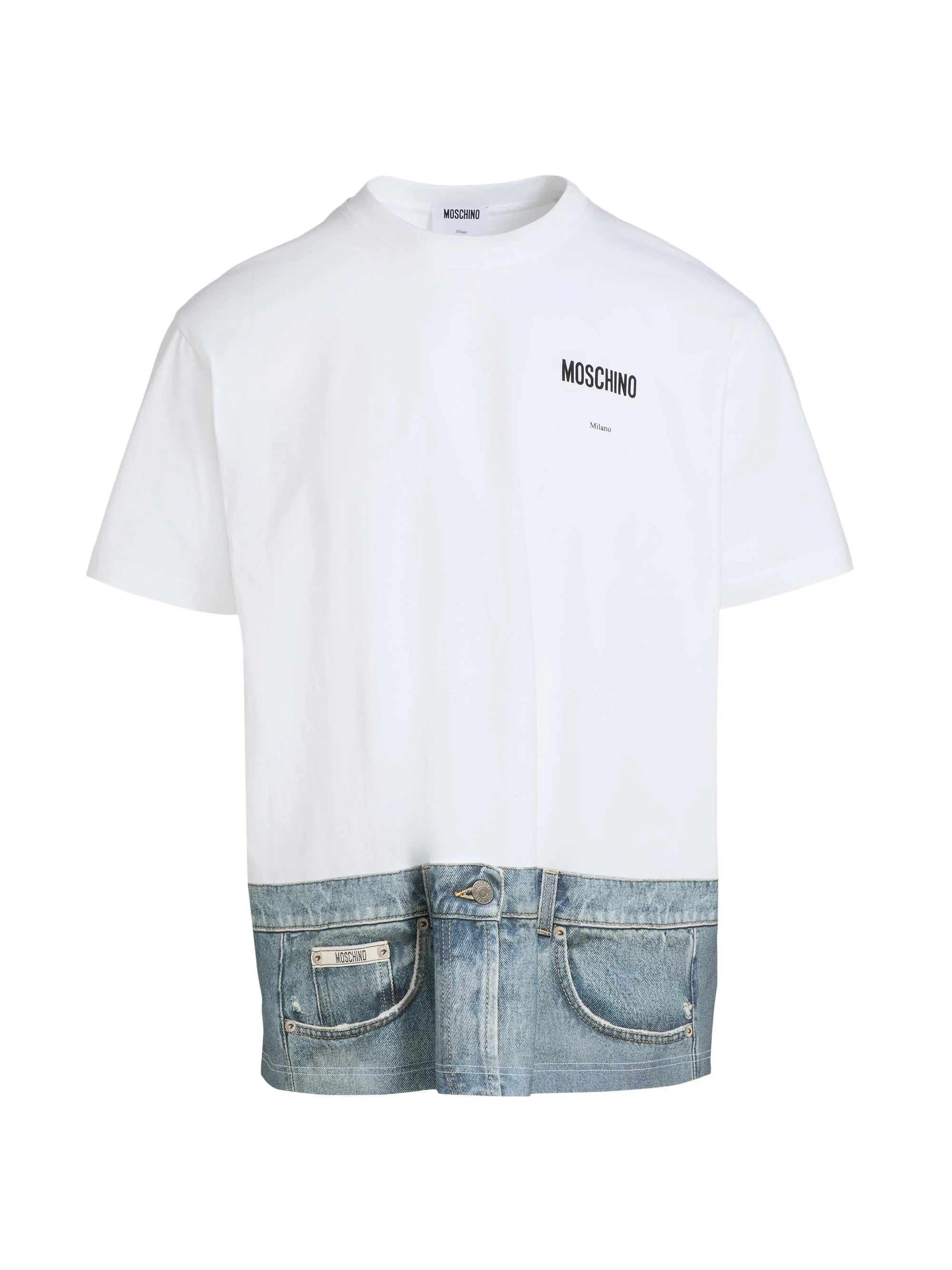 Men's Jeans Cotton Crewneck T-Shirt - White - 1