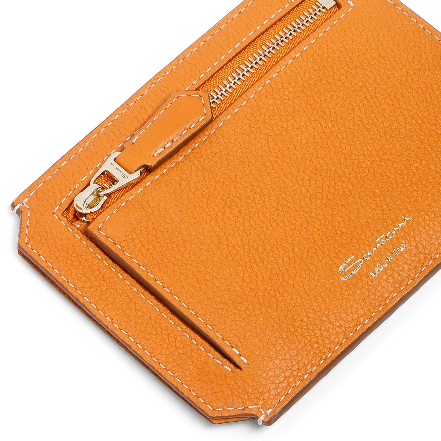 Orange tumbled leather document holder - 4