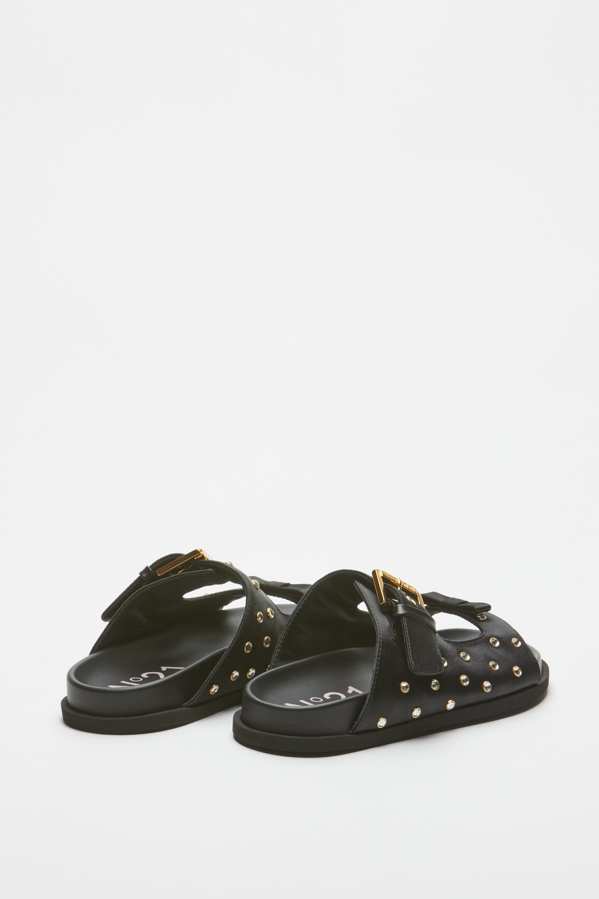 CRYSTAL-EMBELLISHED LEATHER SANDALS - 3