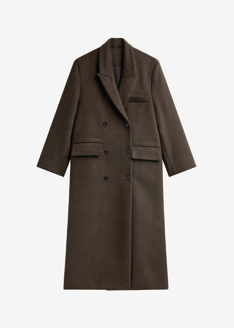 Atlin Wool Double-Breasted Coat - Brown 1